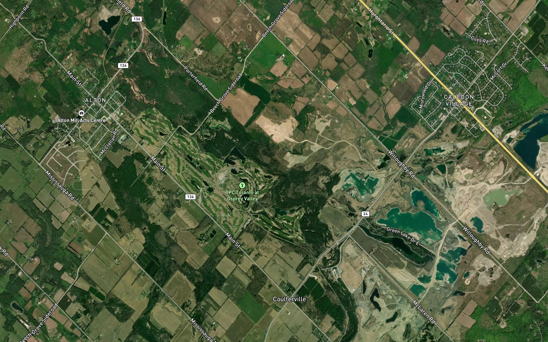 Satellite map of the Caledon Creek