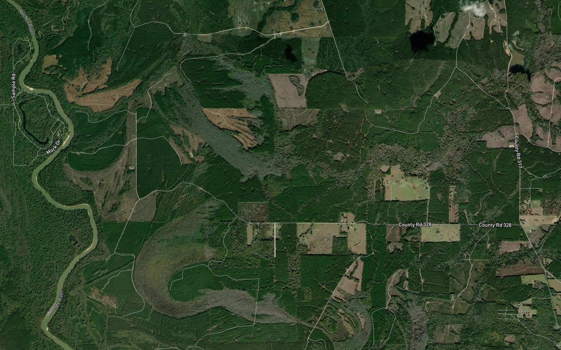 Satellite map of the Blewett Branch