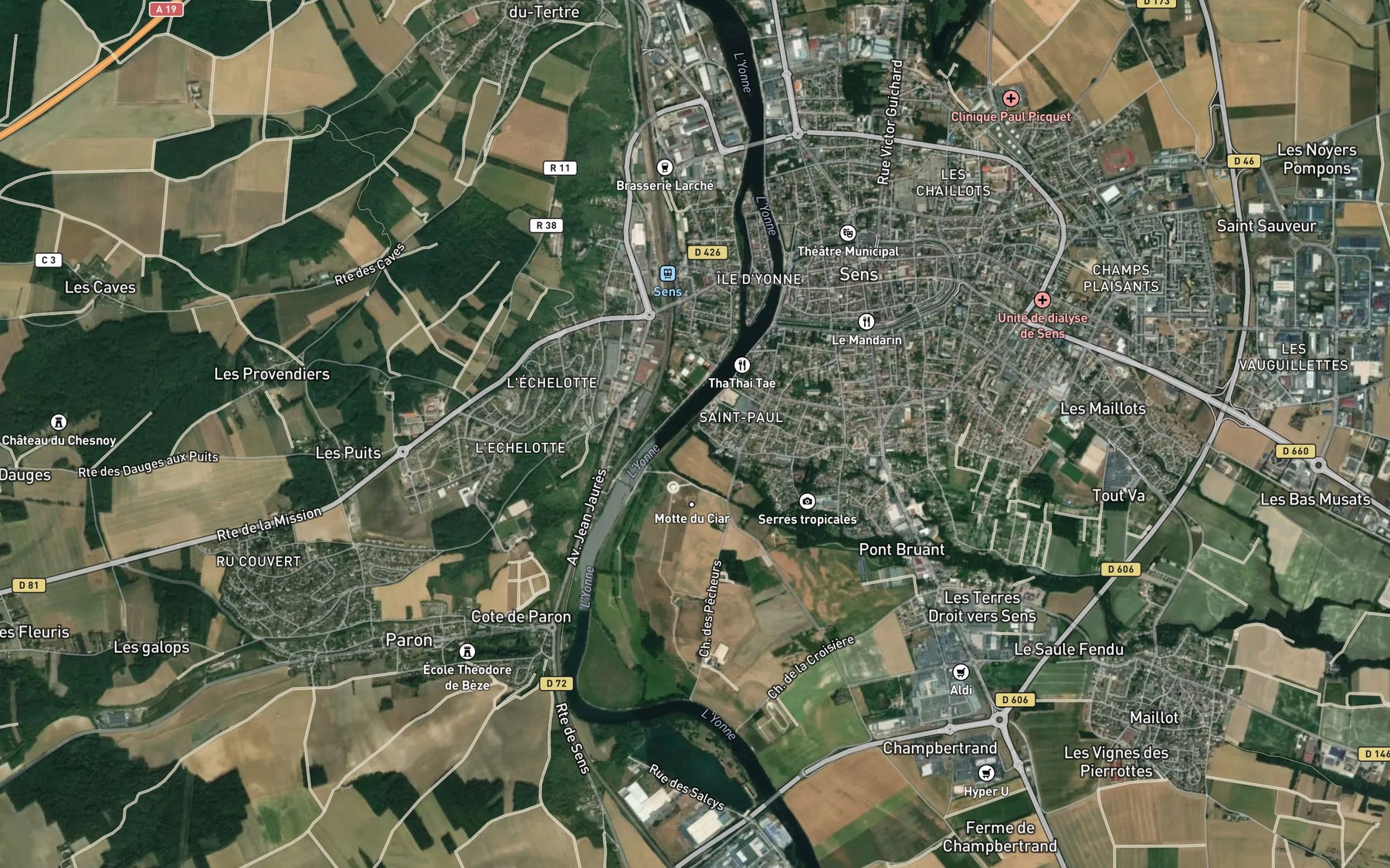 Satellite map of the Vanne