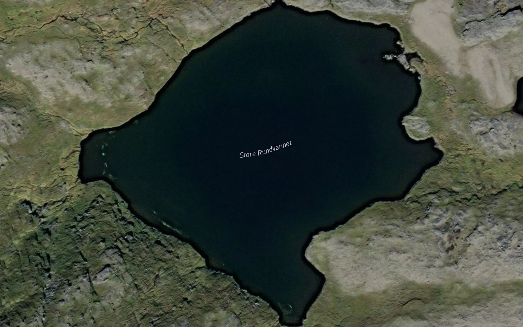 Satellite map of the Rundvatnet,store