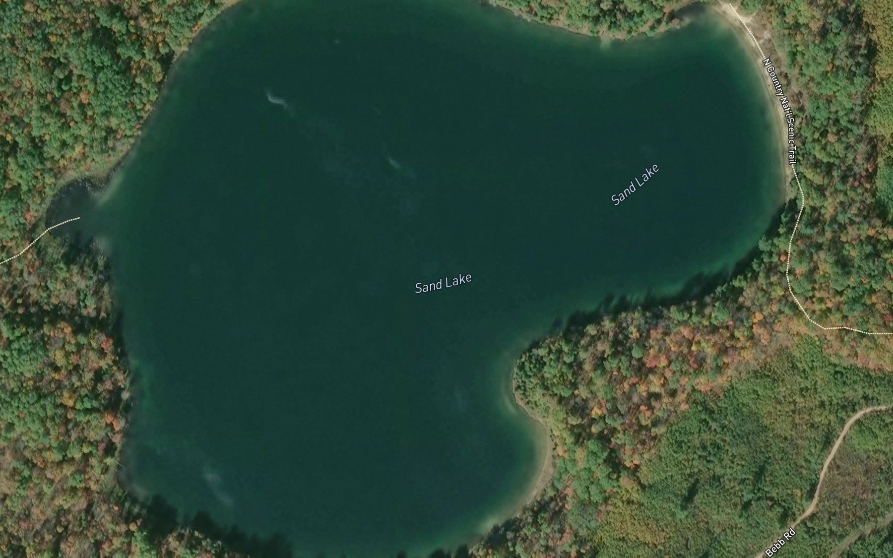 Satellite map of the Sand Lake