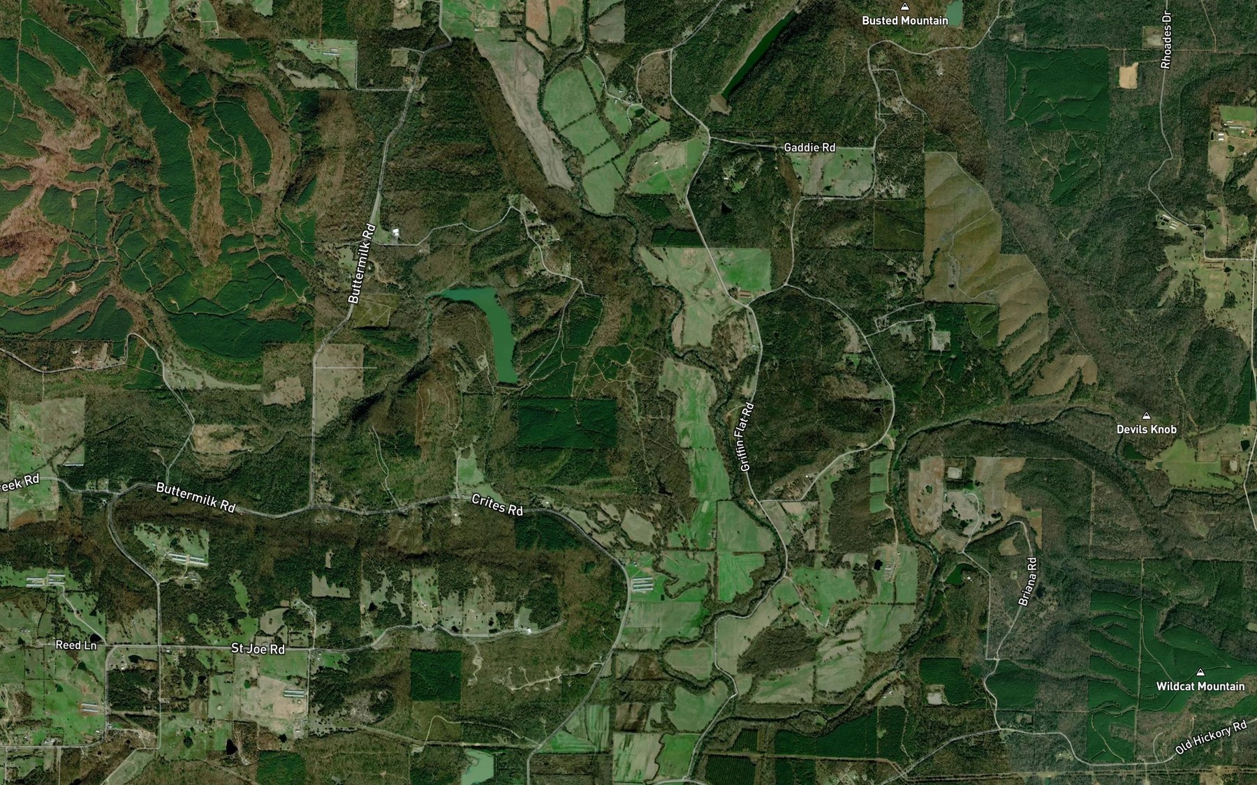 Satellite map of the West Fork Point Remove Creek Site 18 Reservoir