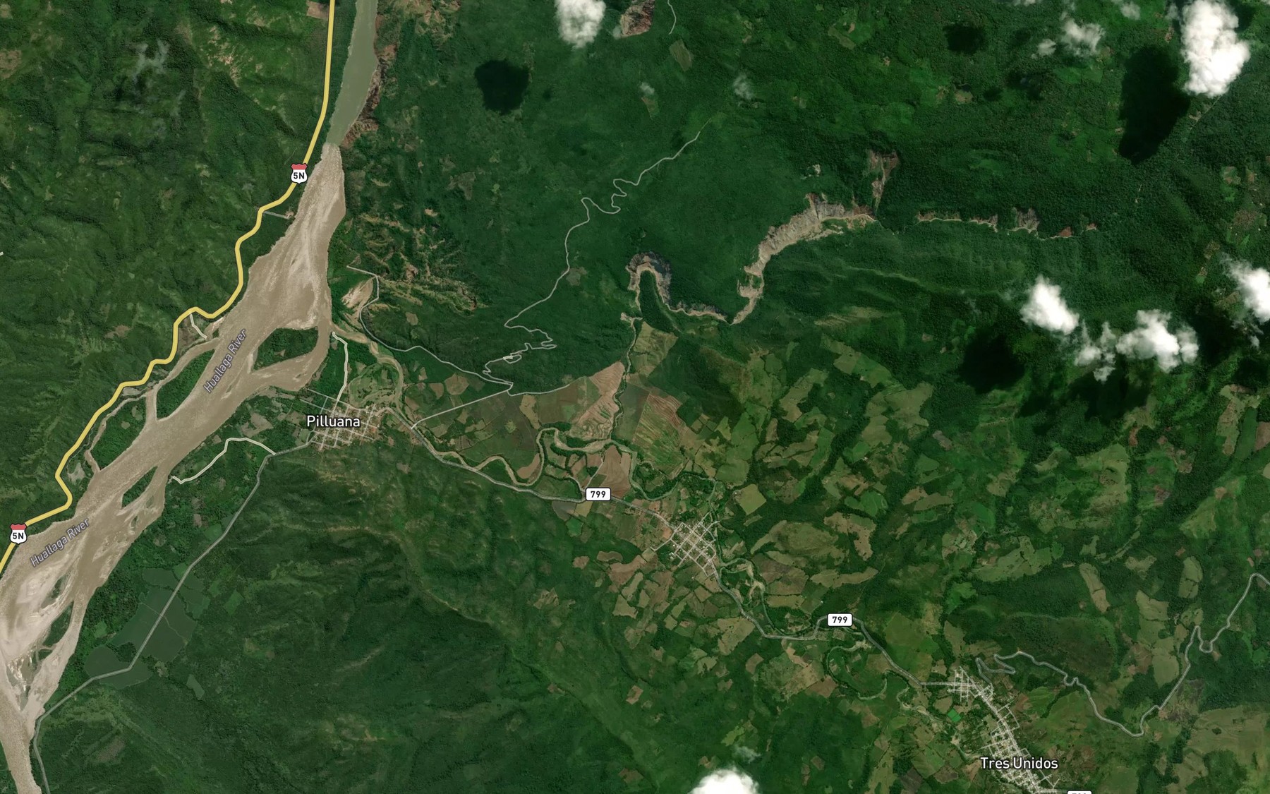 Satellite map of the Quebrada Cachiyacu