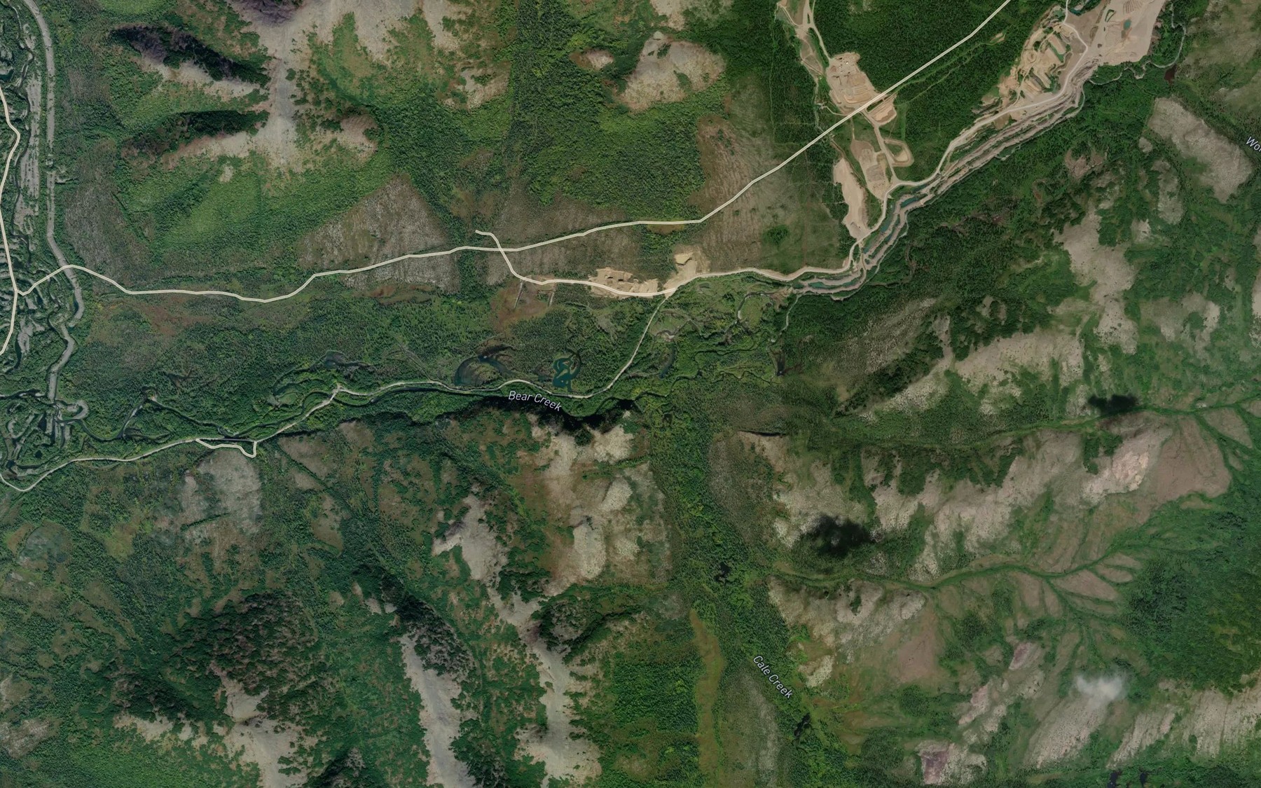 Satellite map of the Cale Creek