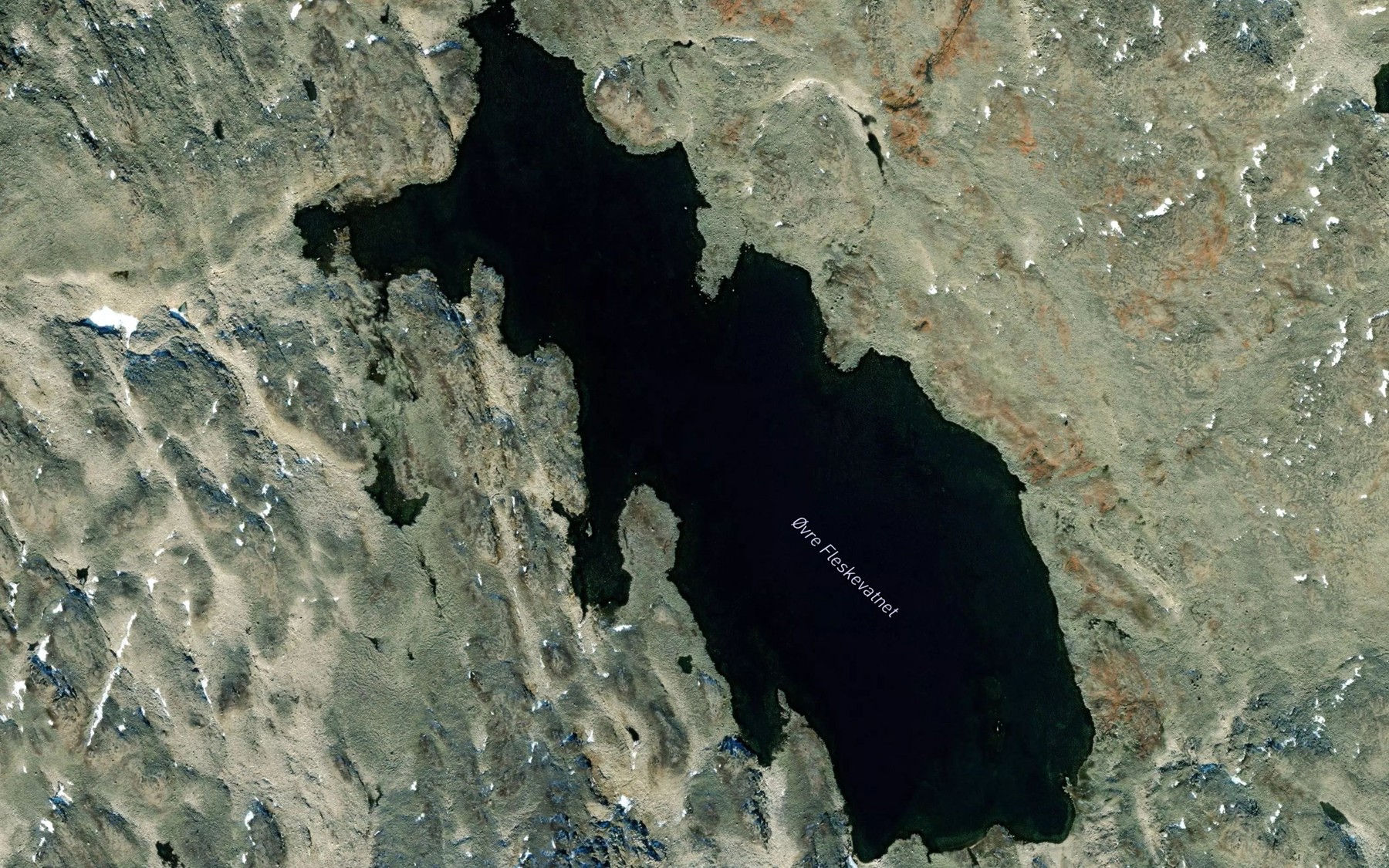 Satellite map of the Ovre Fleskevatnet