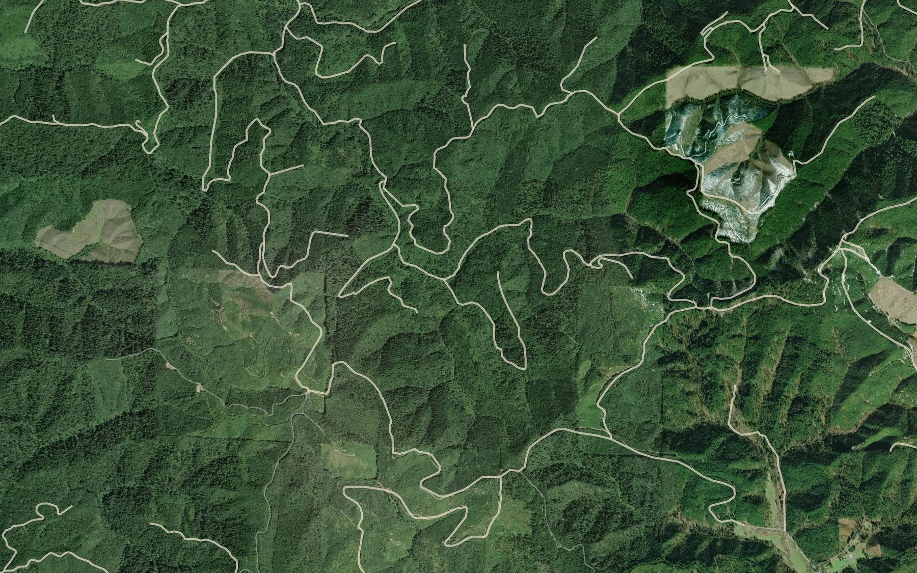 Satellite map of the South Fork Lobster Creek