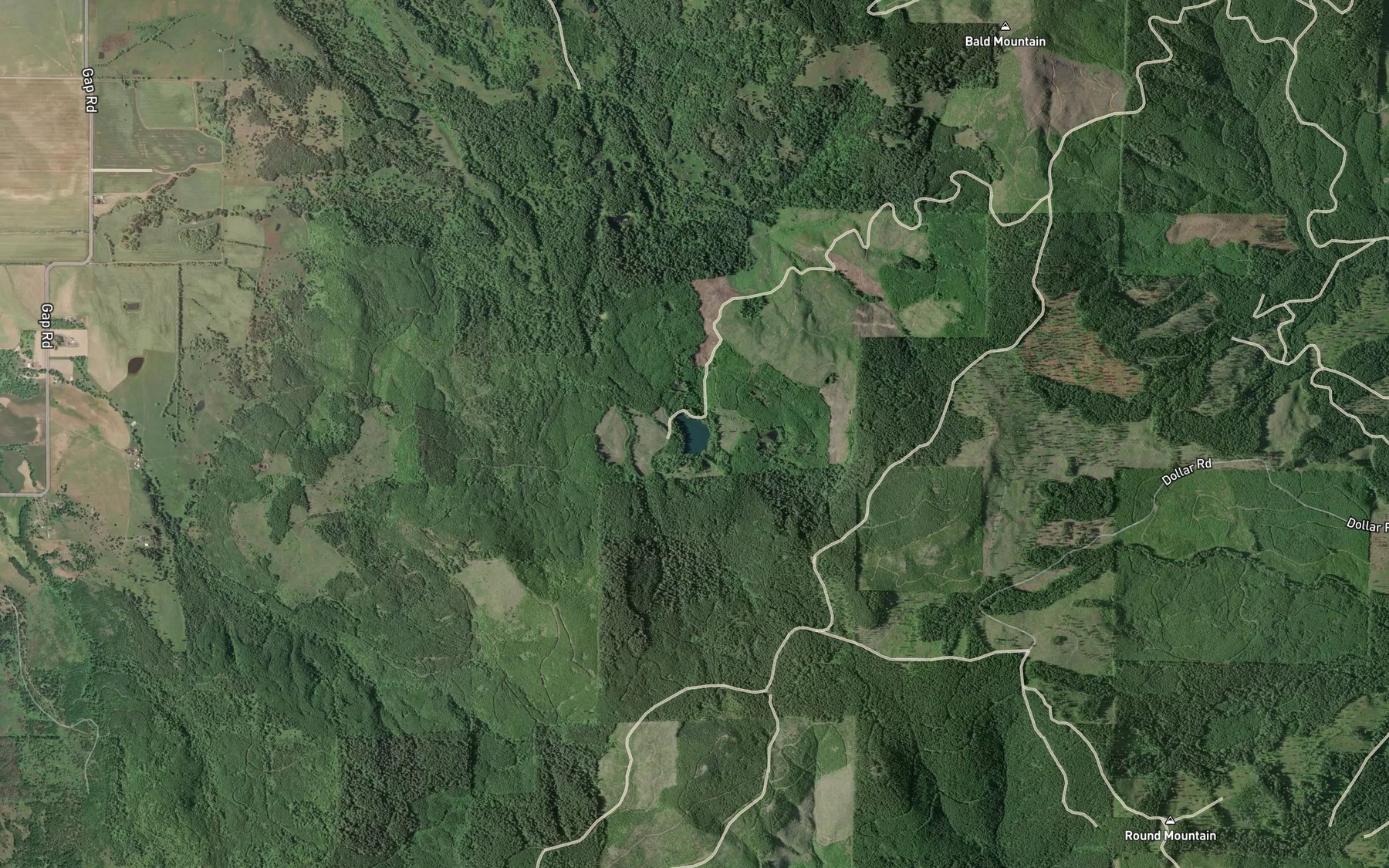 Satellite map of the Warner Lake