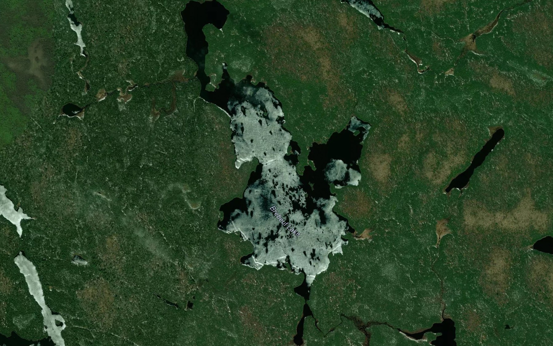 Satellite map of the Brebeuf Lake