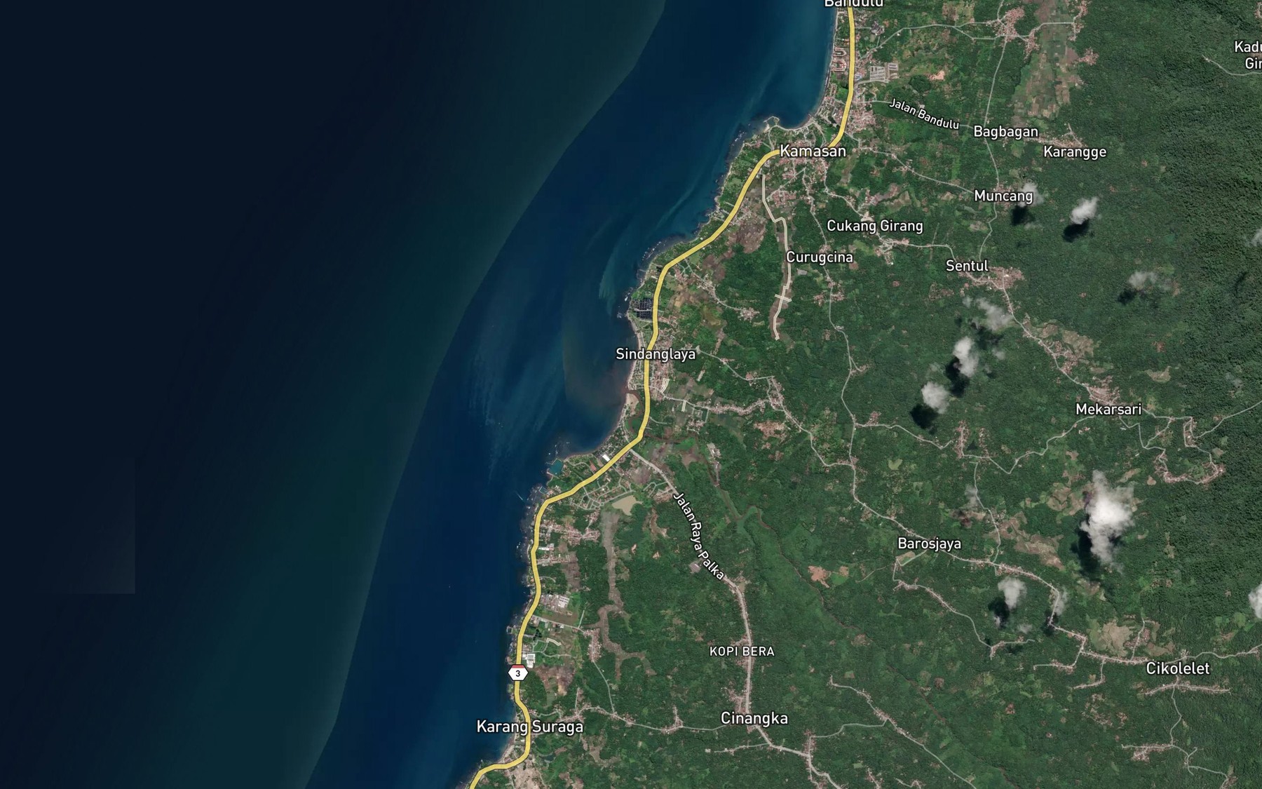 Satellite map of the Kali Dano