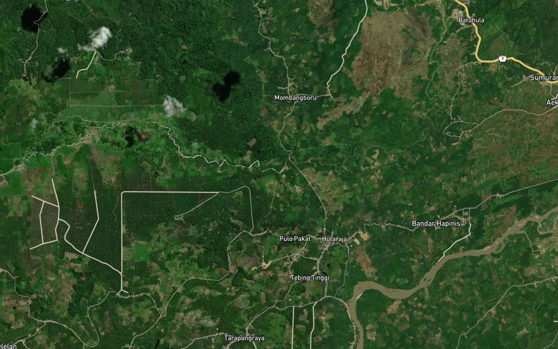 Satellite map of the Aek Sikip