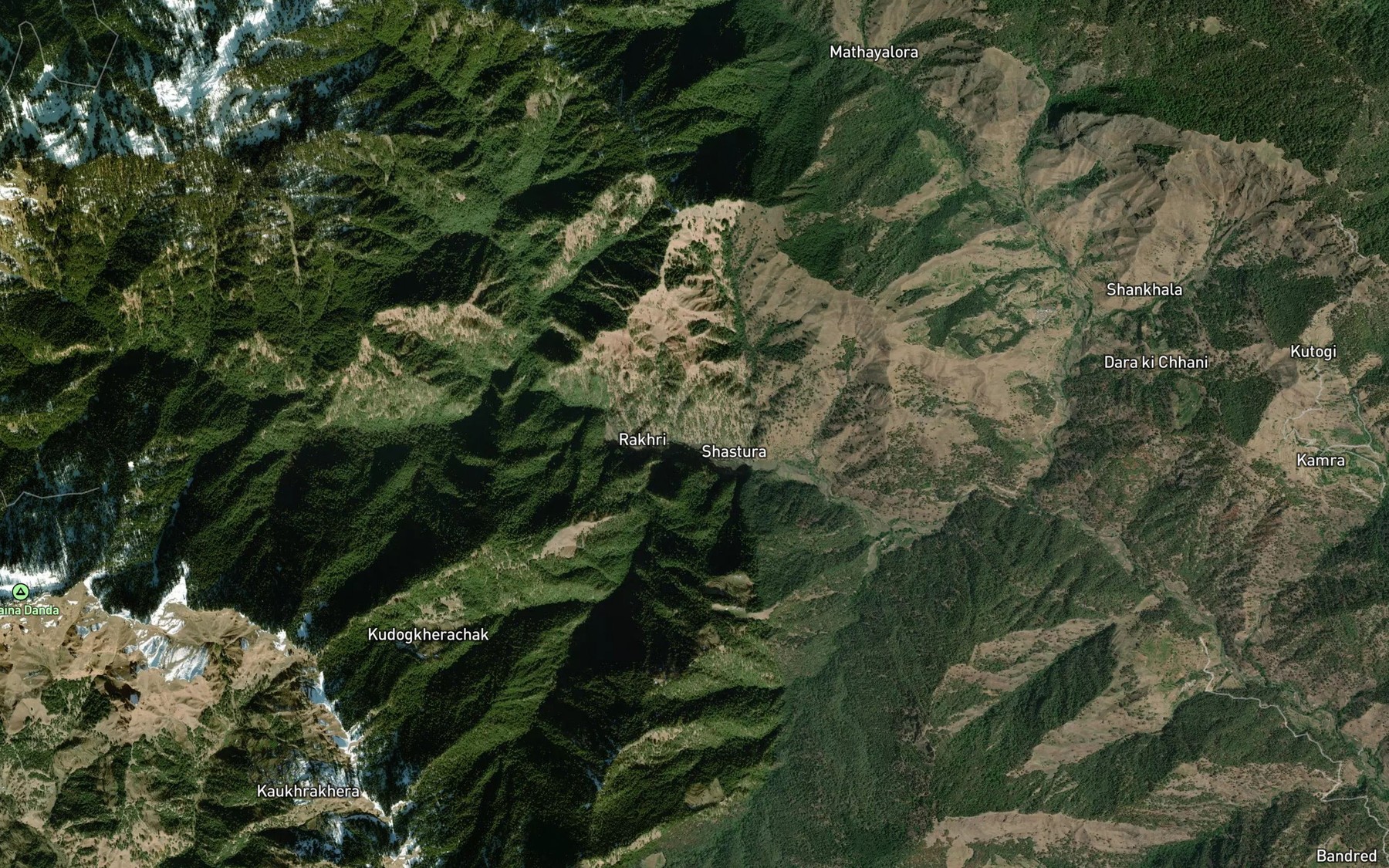 Satellite map of the Nudog Nala