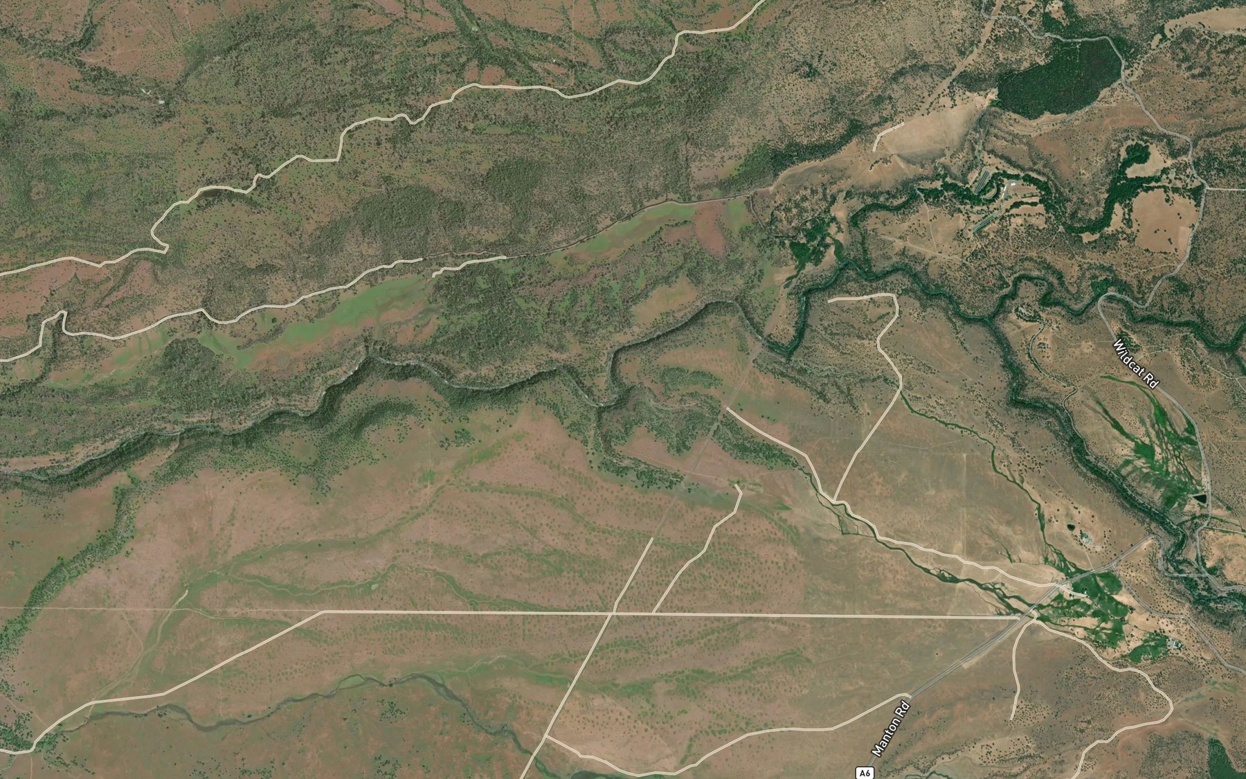 Satellite map of the Morgan Creek