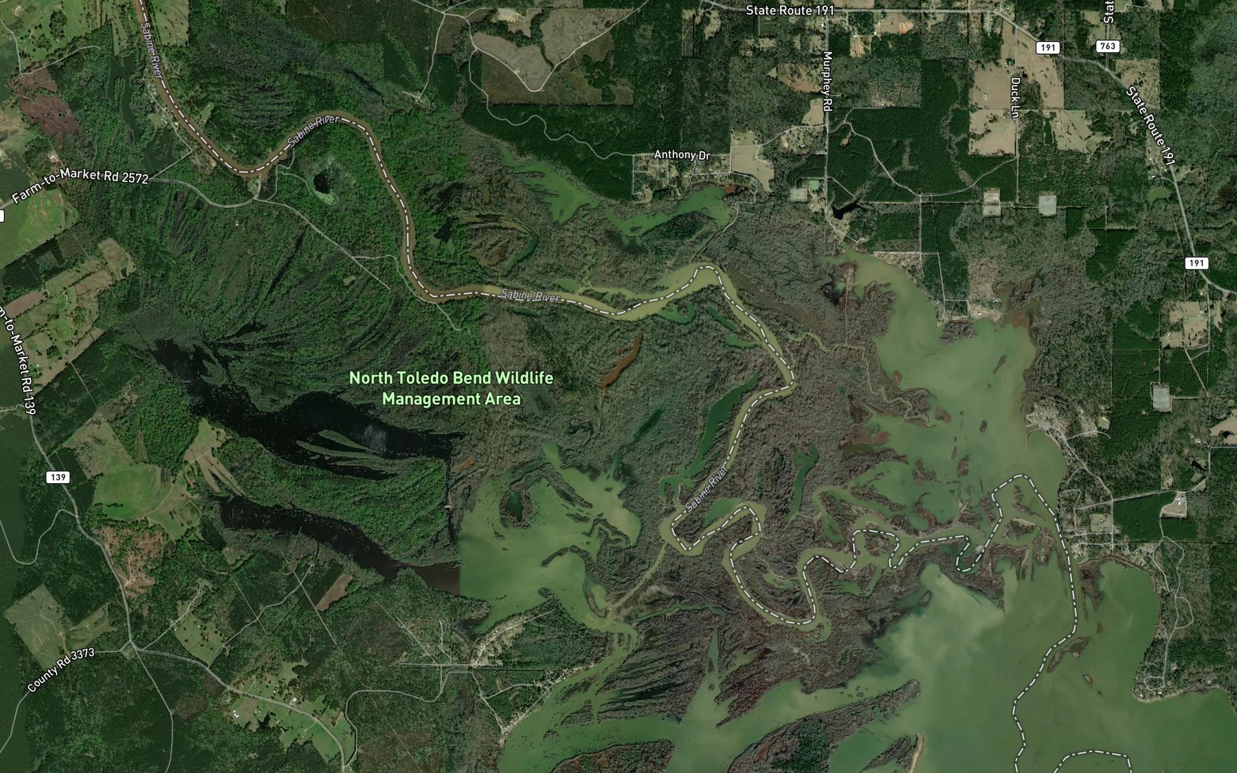 Satellite map of the Ashton Lake