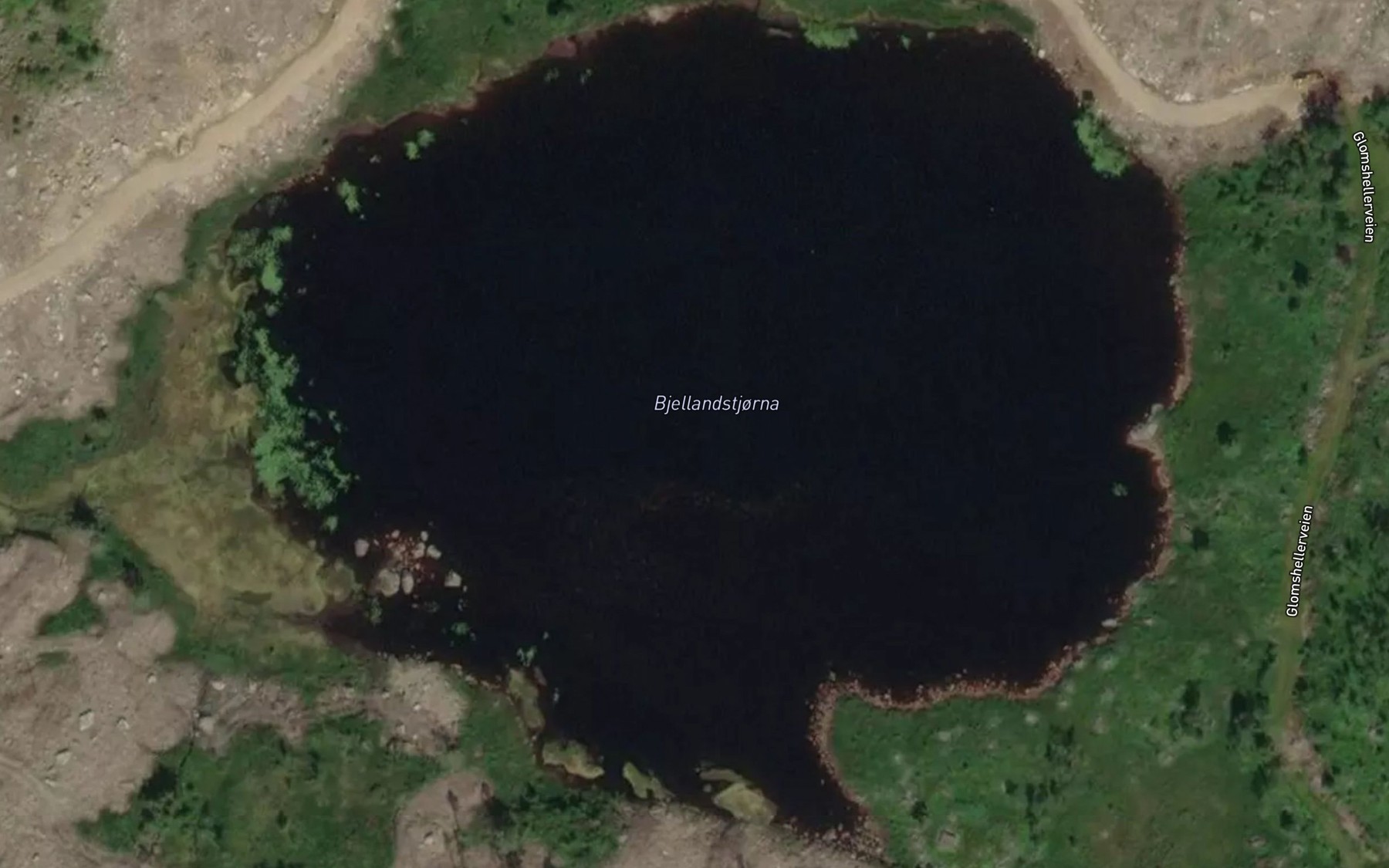 Satellite map of the Bjellandsvannet