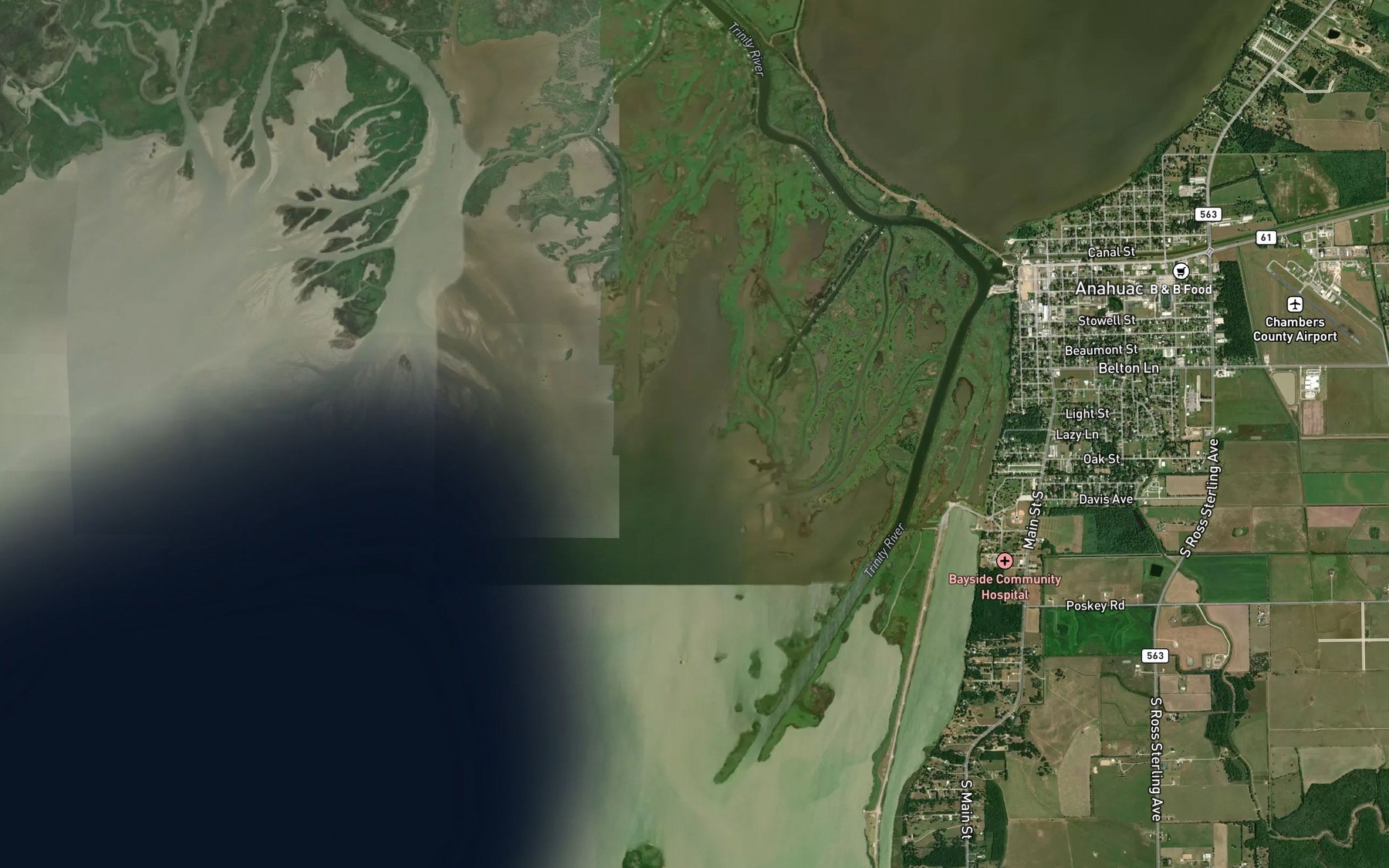 Satellite map of the Bulkhead Cove