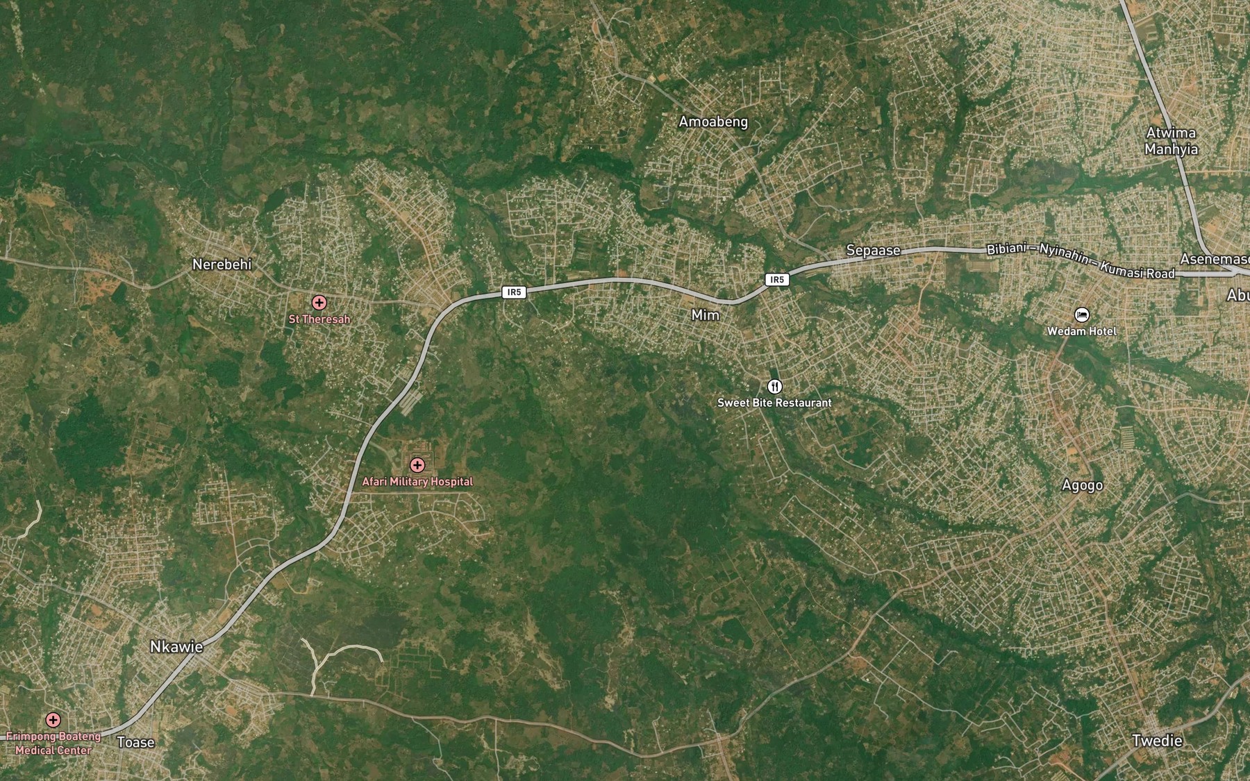 Satellite map of the Esuoajua