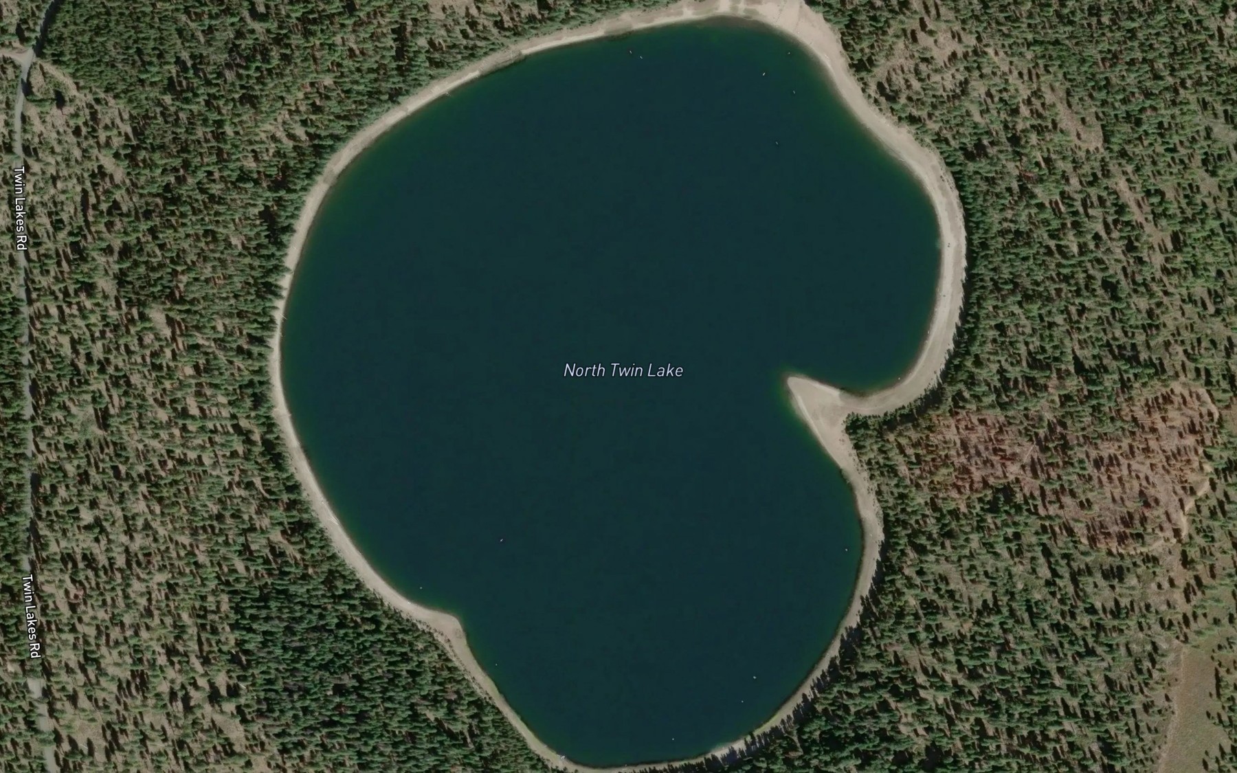 Satellite map of the North Twin Lake