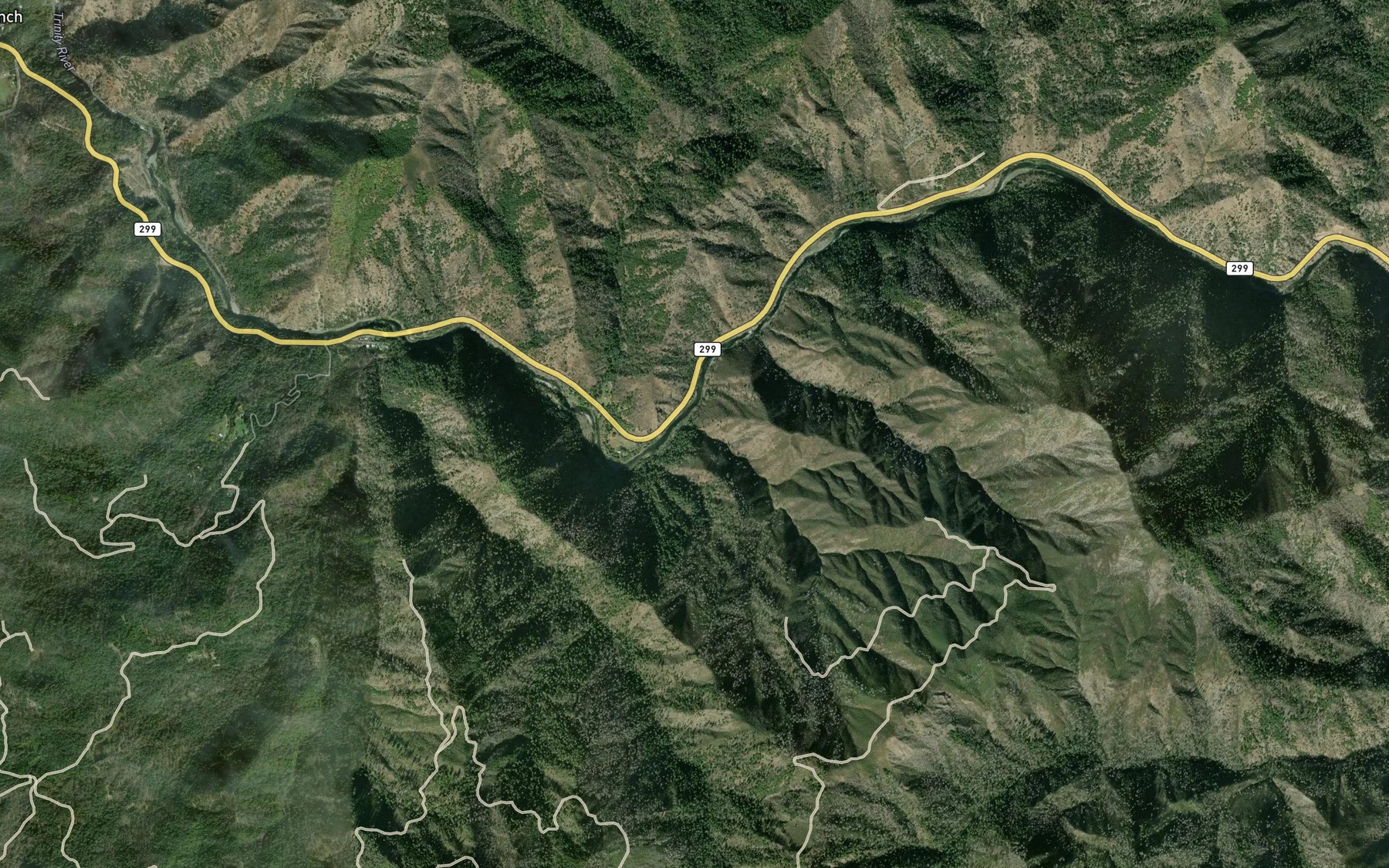 Satellite map of the Stetson Creek