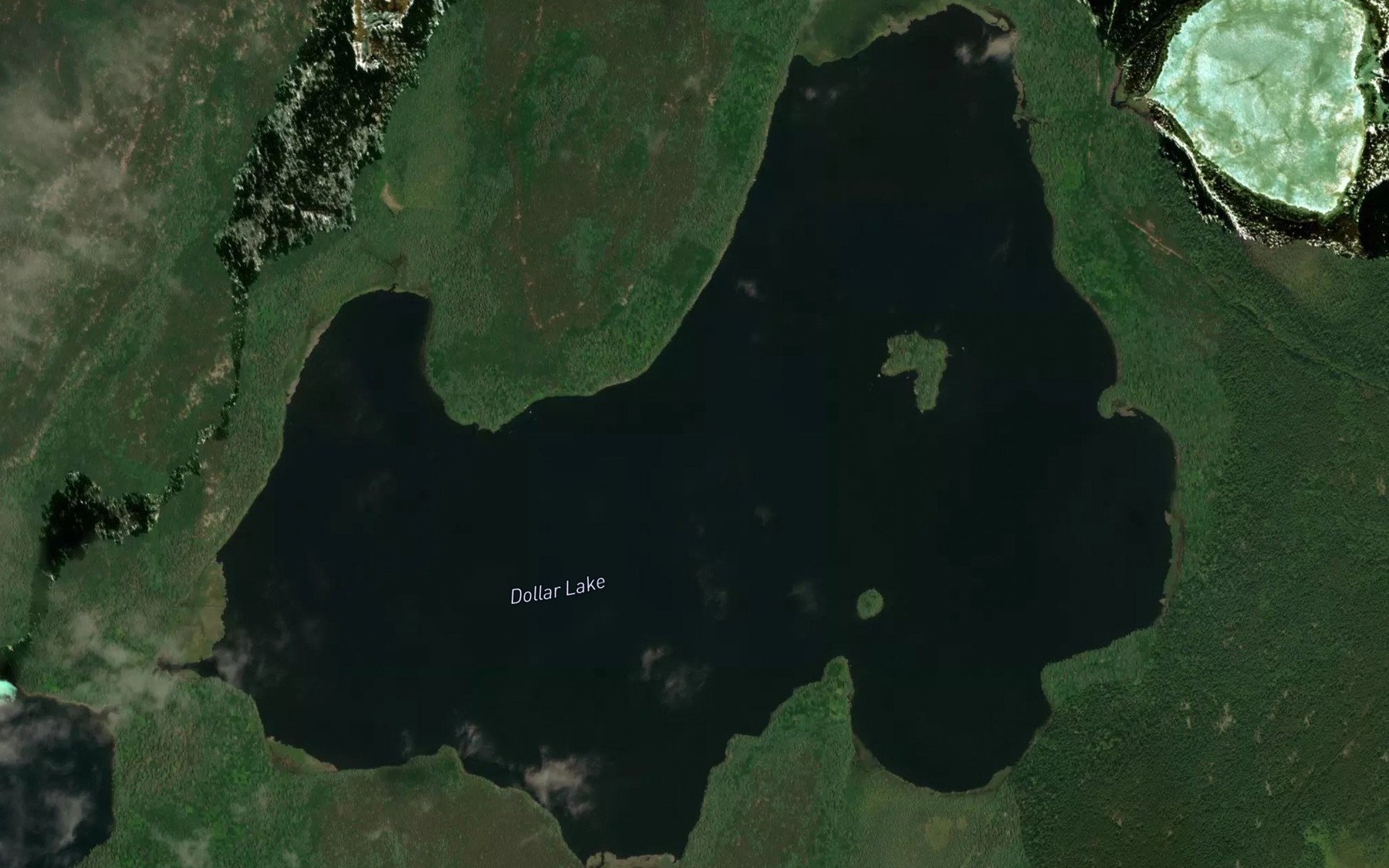 Satellite map of the Dollar Lake