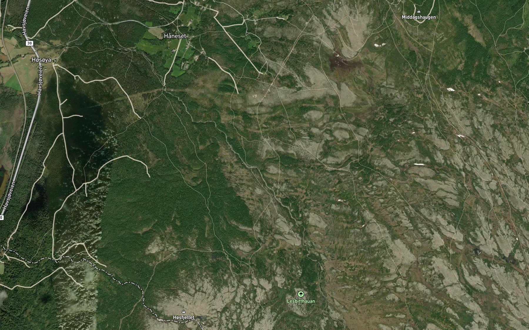 Satellite map of the Langhaugbekken