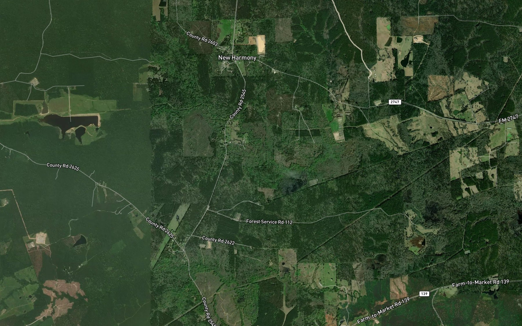 Satellite map of the Lick Branch
