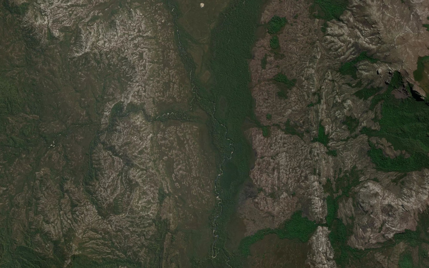 Satellite map of the Hardwood River