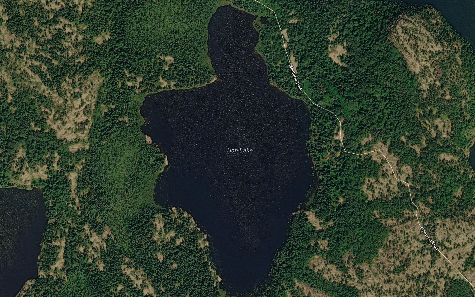 Satellite map of the Hop Lake