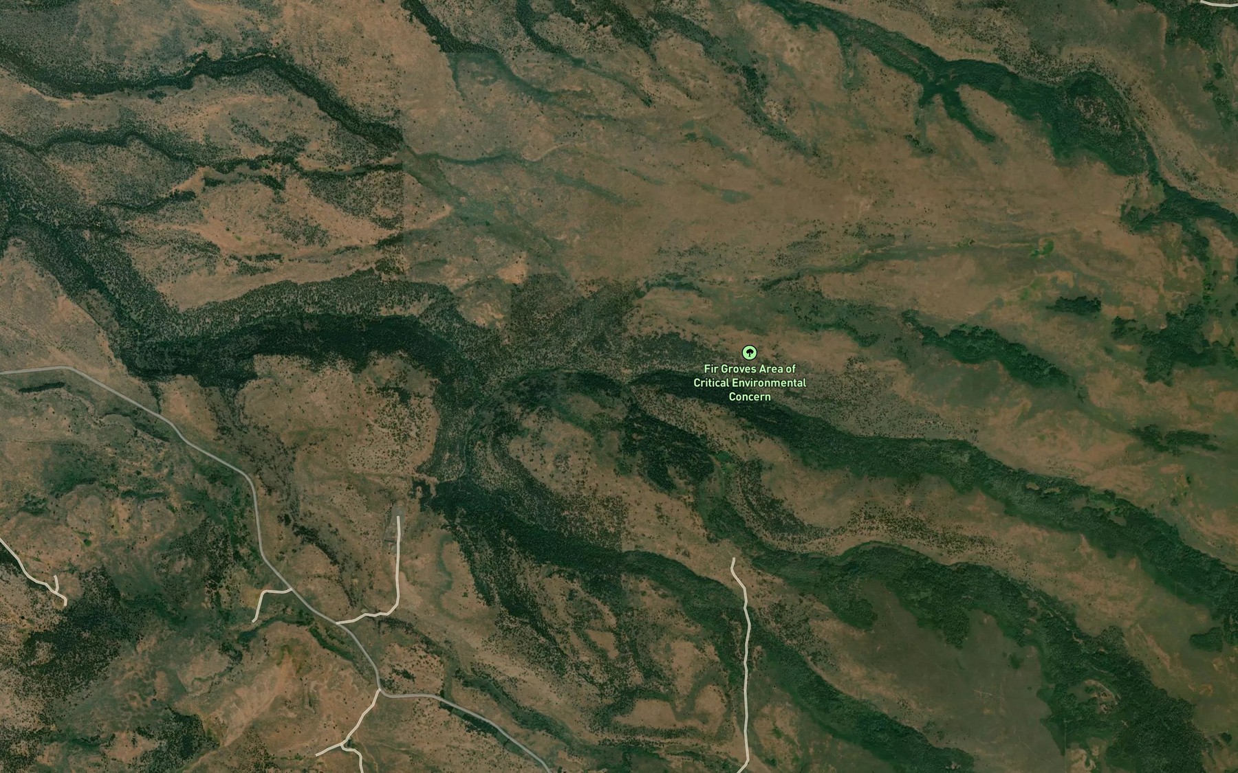 Satellite map of the Little Fir Creek
