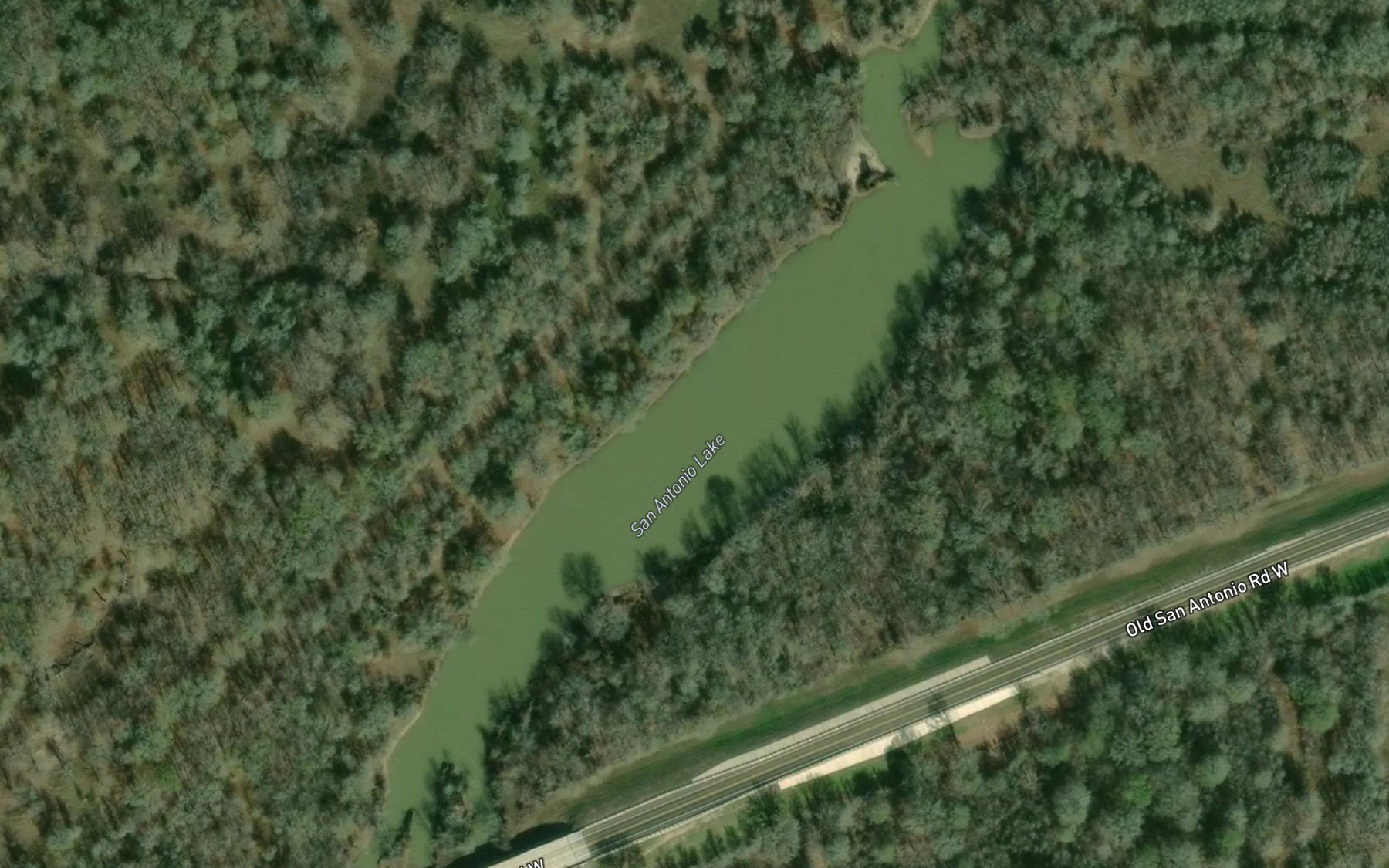 Satellite map of the San Antonio Lake