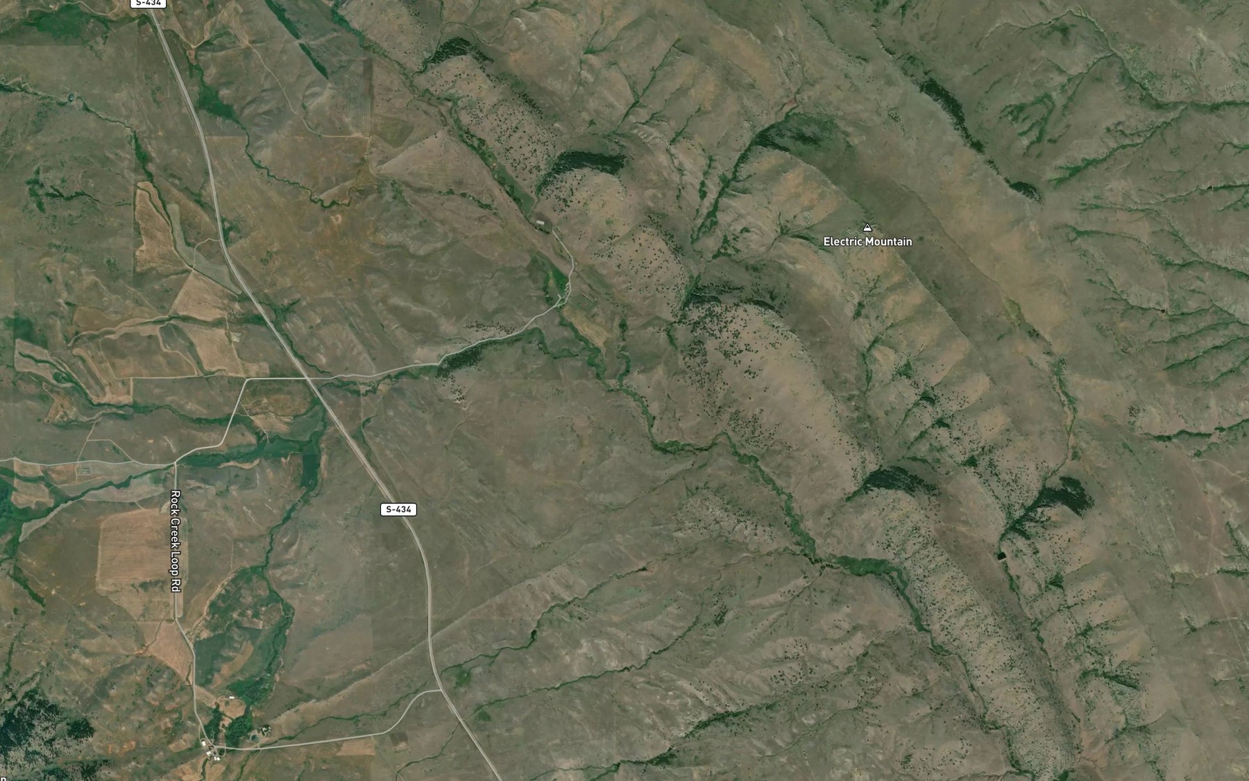 Satellite map of the Wells Fork Rock Creek