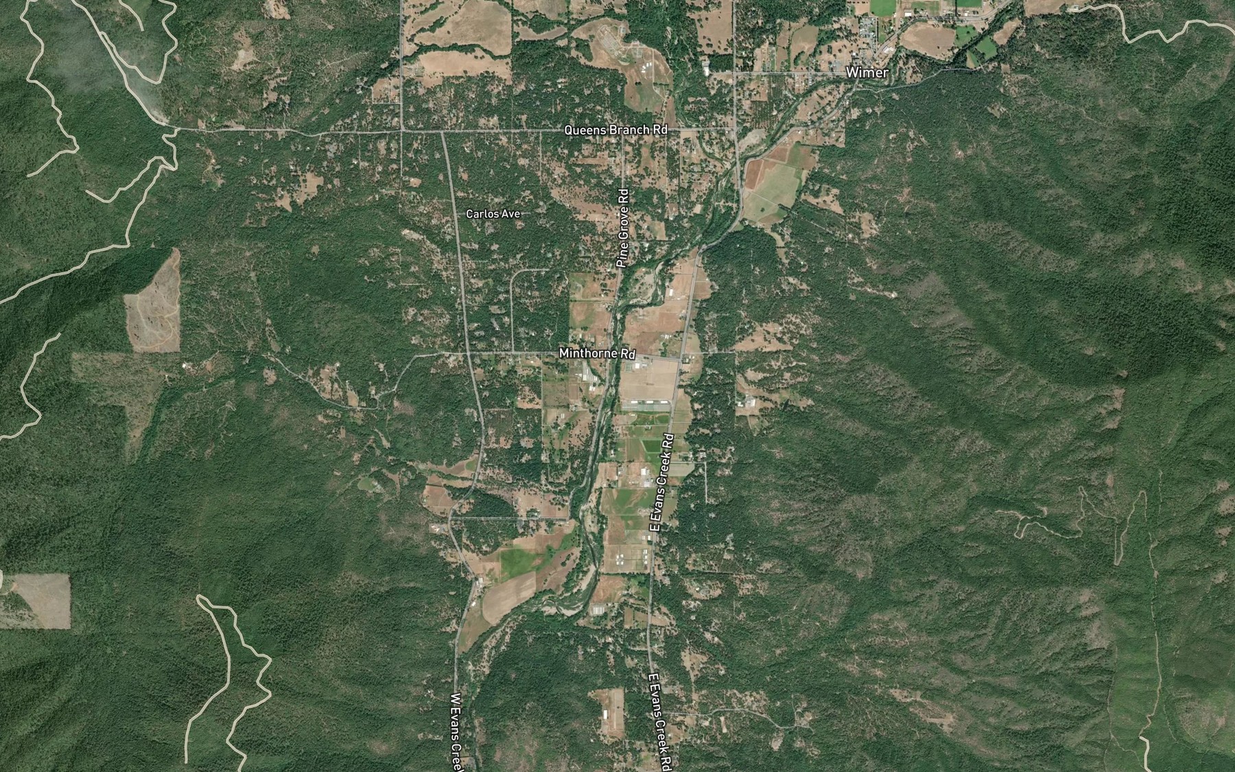 Satellite map of the Red Ditch