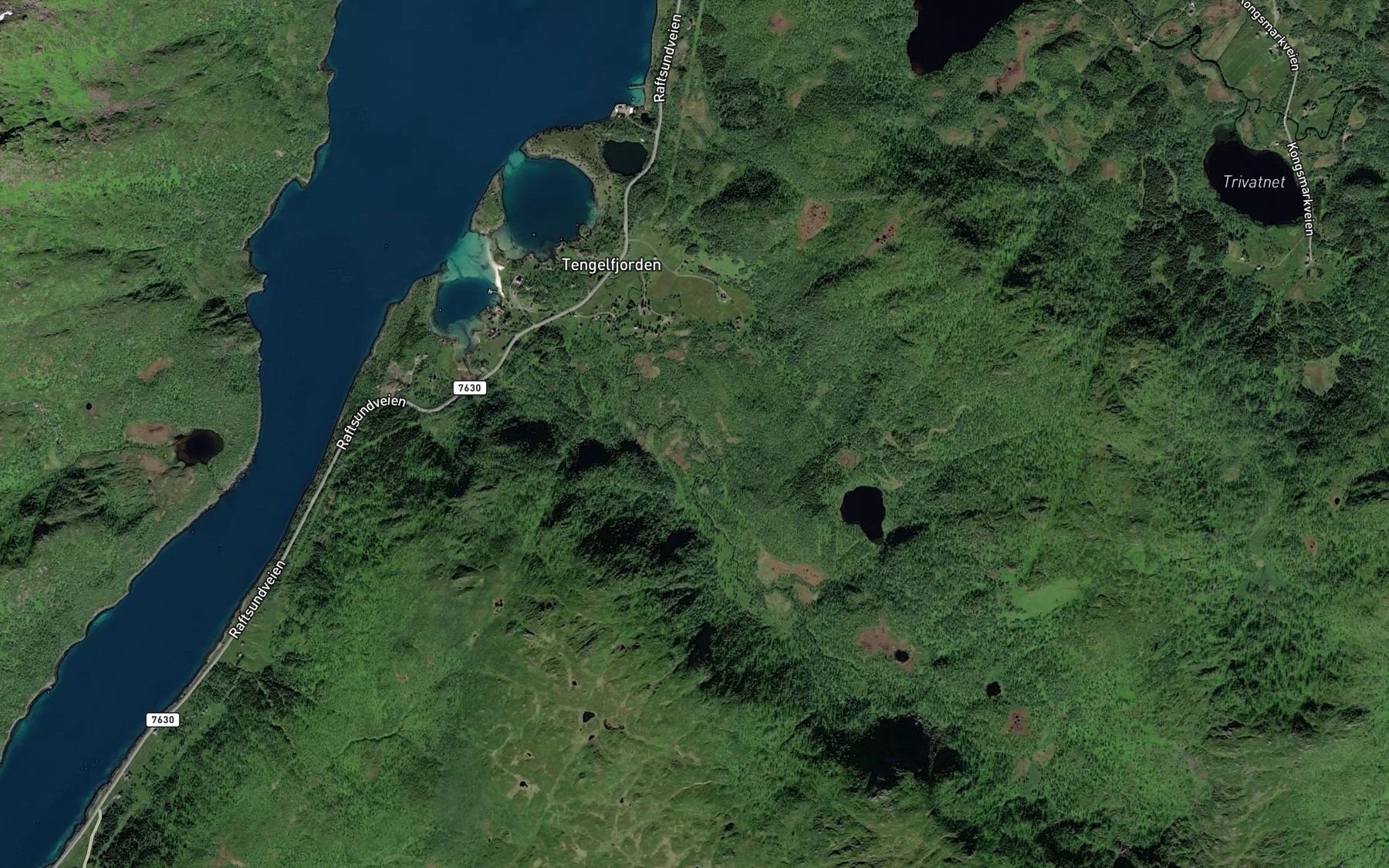 Satellite map of the Tengelfjordelva