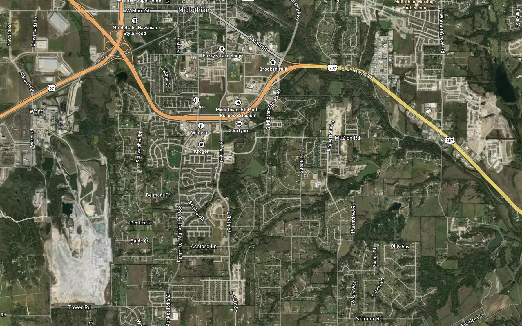 Satellite map of the Soil Conservation Service Site 5 Reservoir