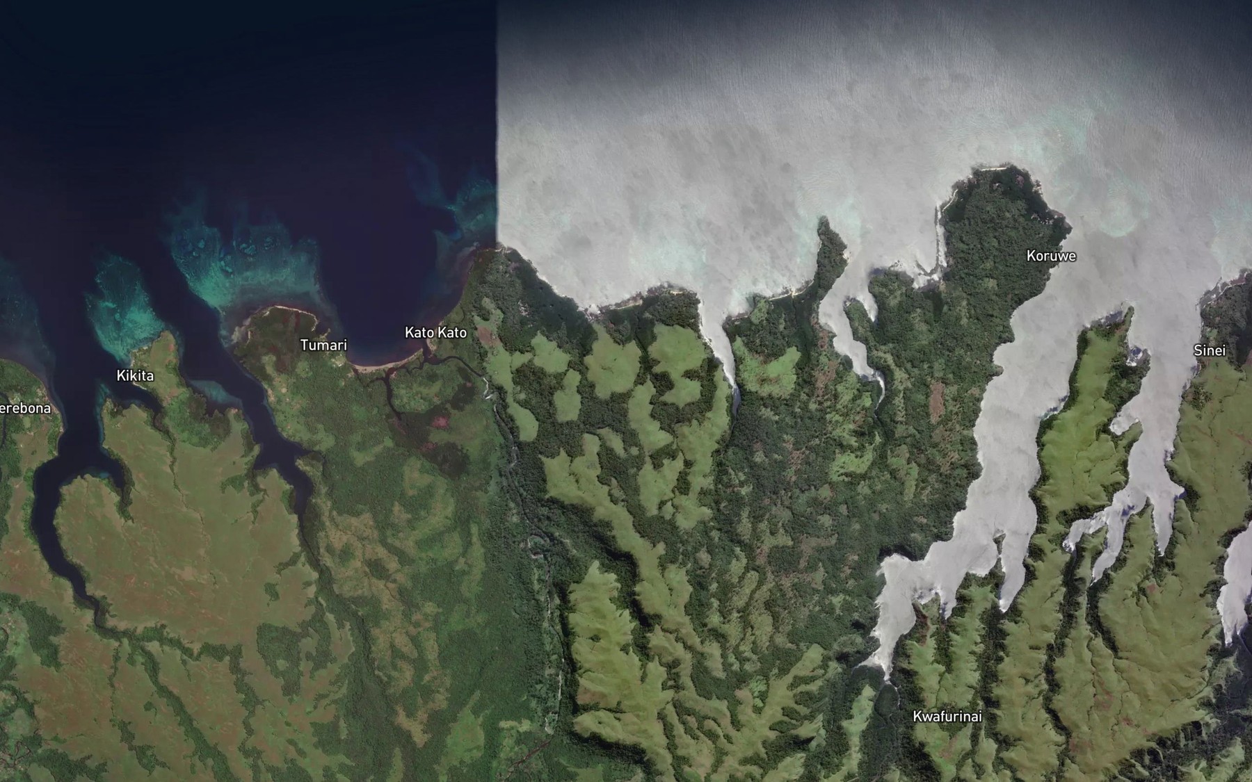 Satellite map of the Karimoa Bay