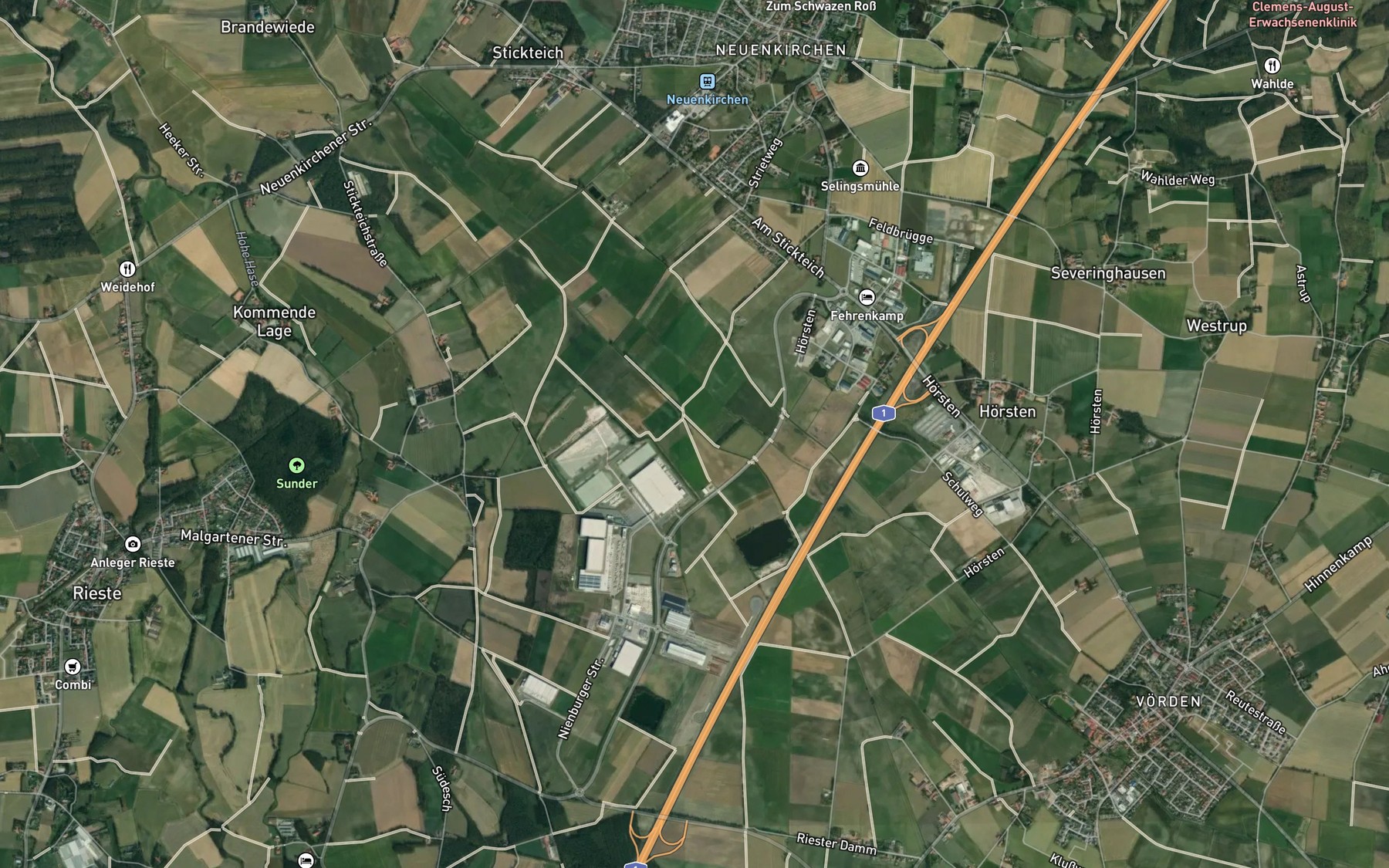 Satellite map of the Flote