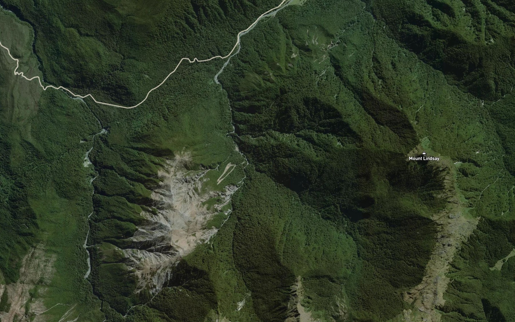 Satellite map of the Kroner Creek