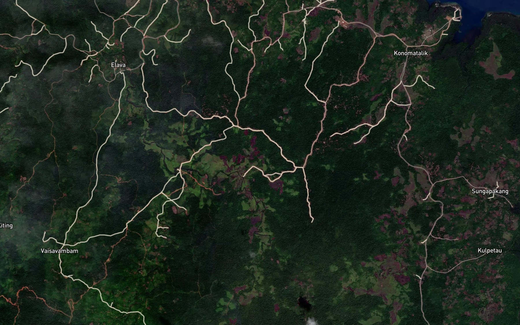 Satellite map of the Elamin River