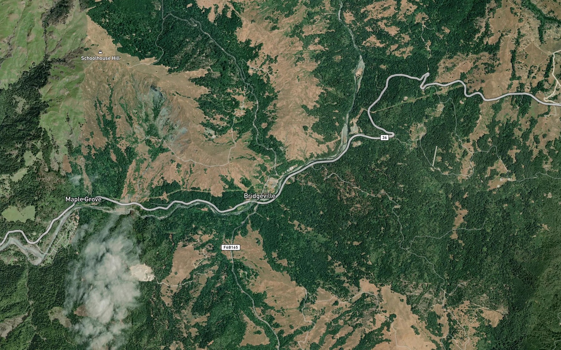 Satellite map of the Brown Creek