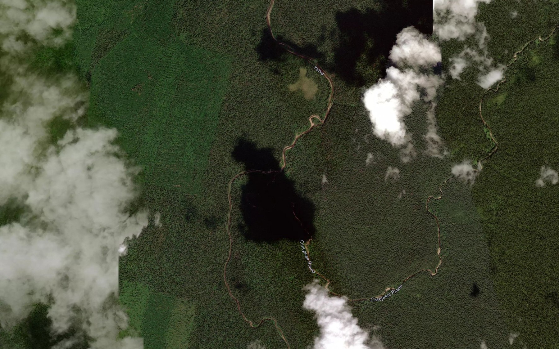 Satellite map of the Severnaya Yaz'va