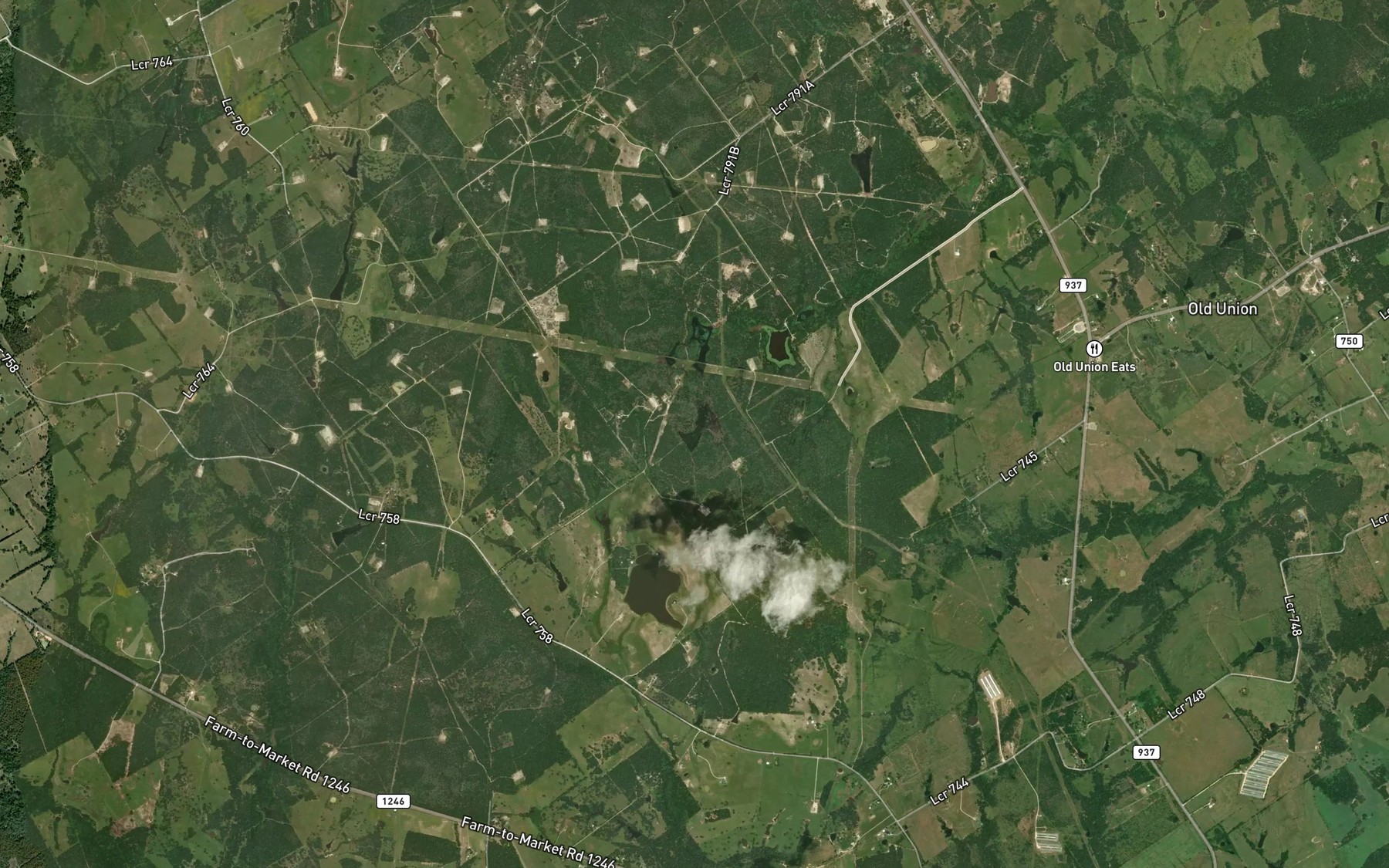 Satellite map of the Simmon Lake