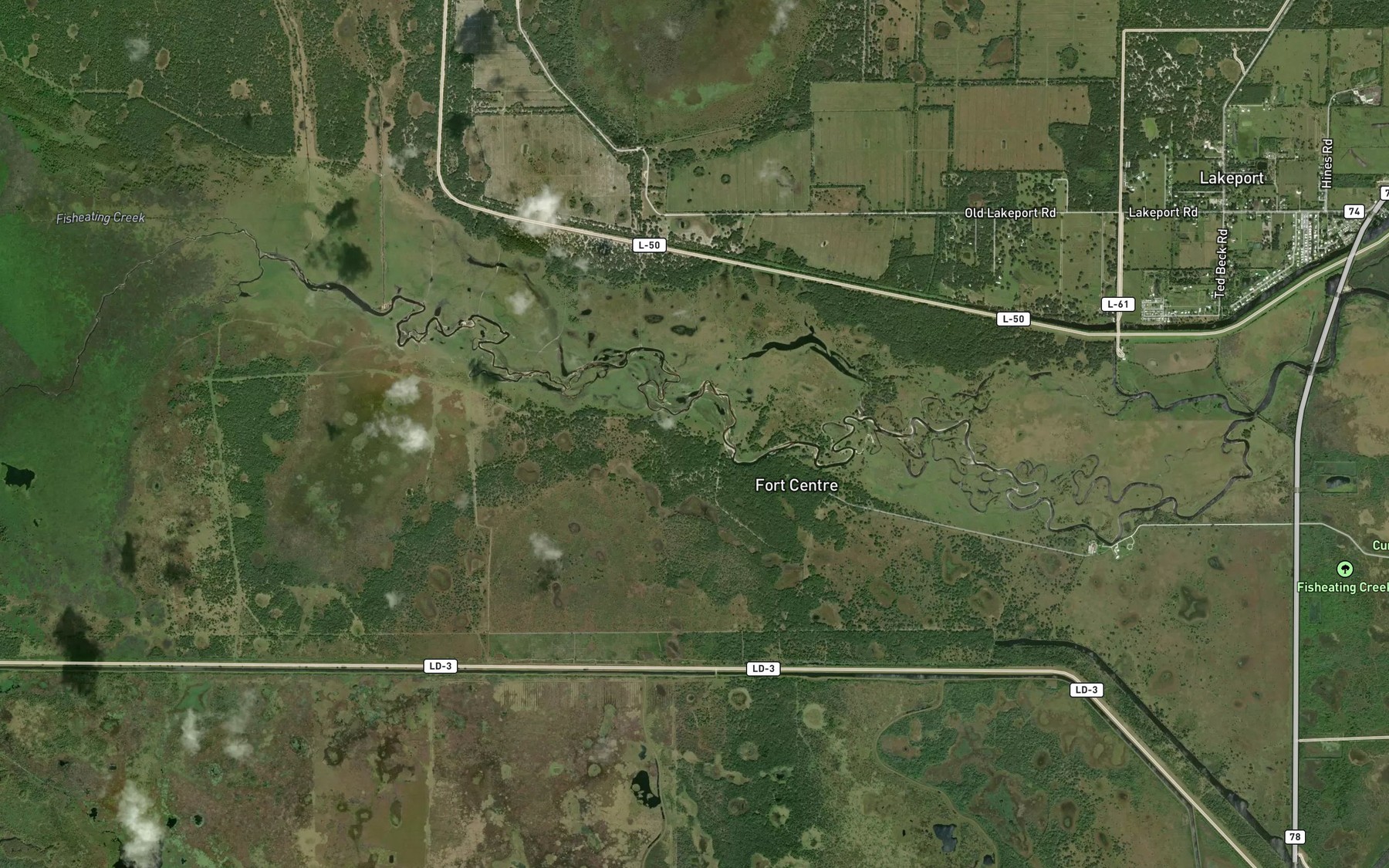Satellite map of the Sheridan Bend