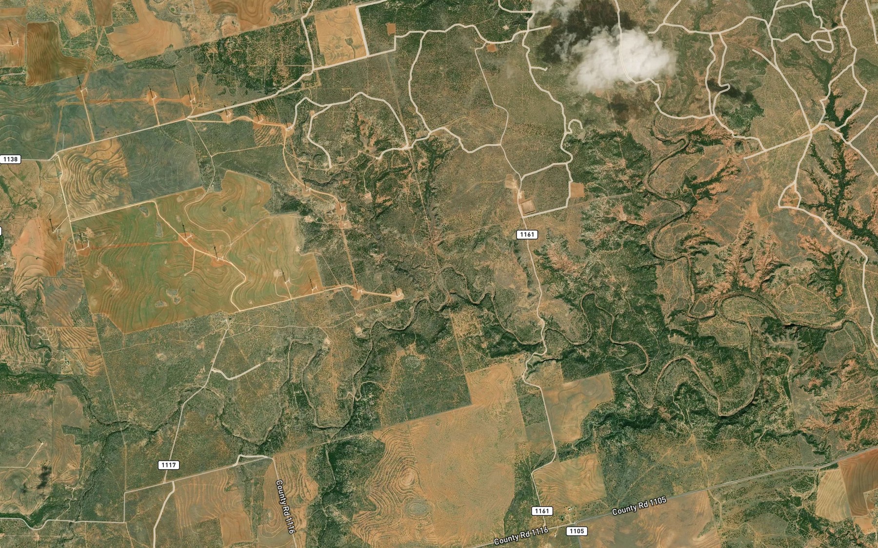 Satellite map of the Salt Springs Creek