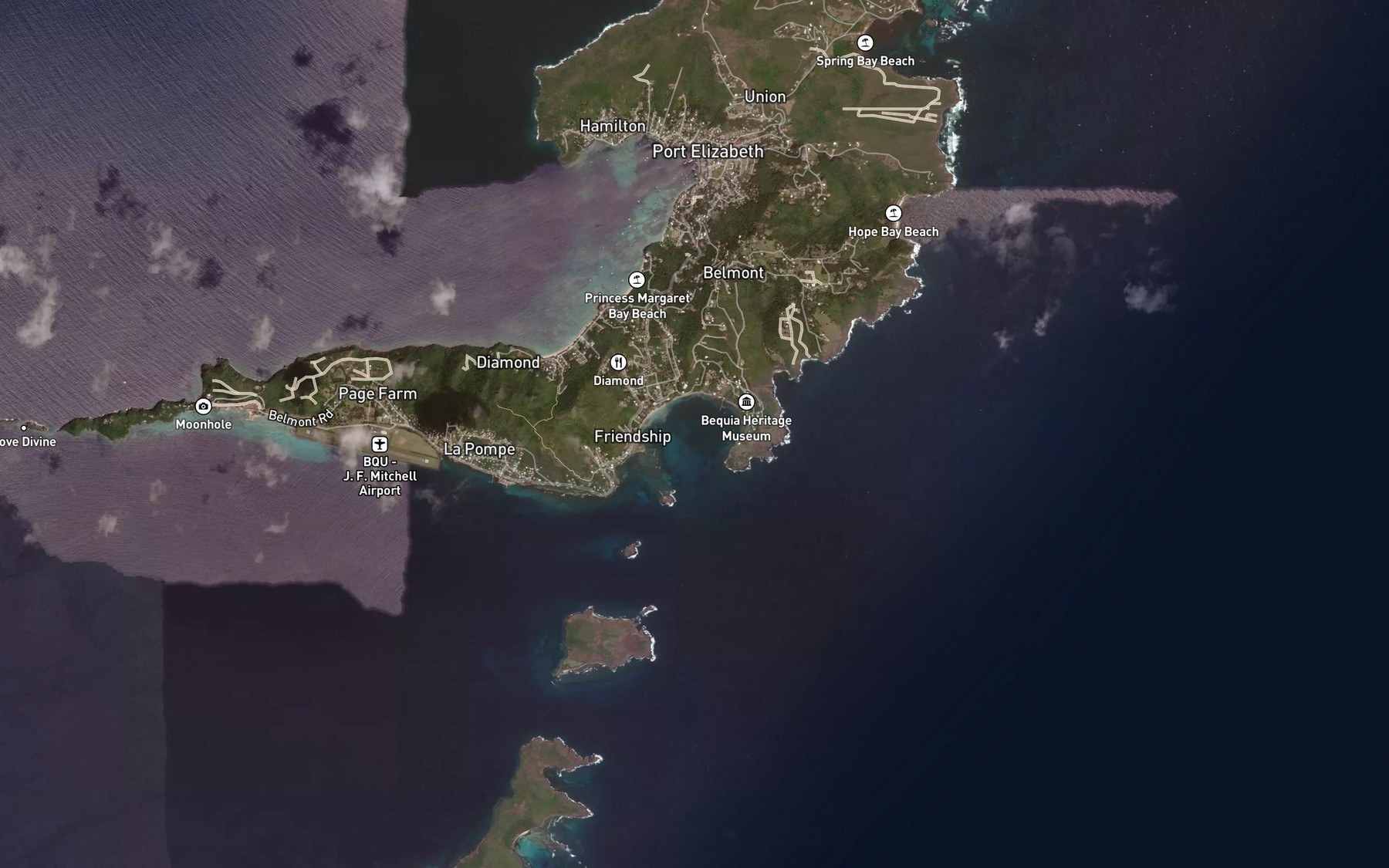 Satellite map of the Friendship Bay