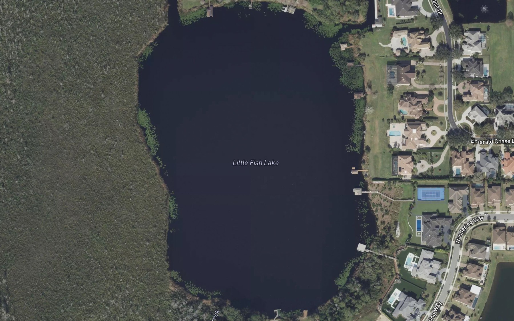 Satellite map of the Little Fish Lake