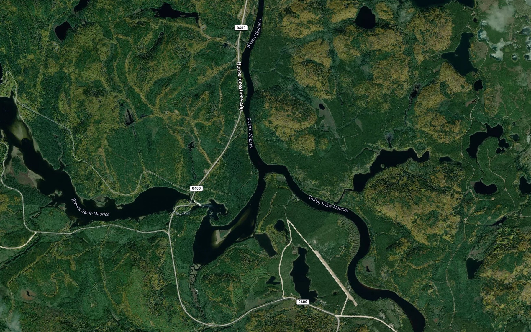 Satellite map of the Riviere Wabano