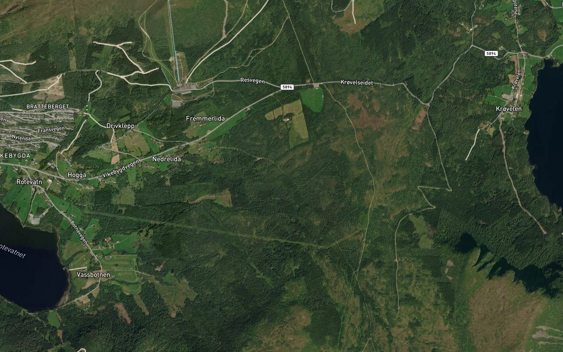 Satellite map of the Svartegrova