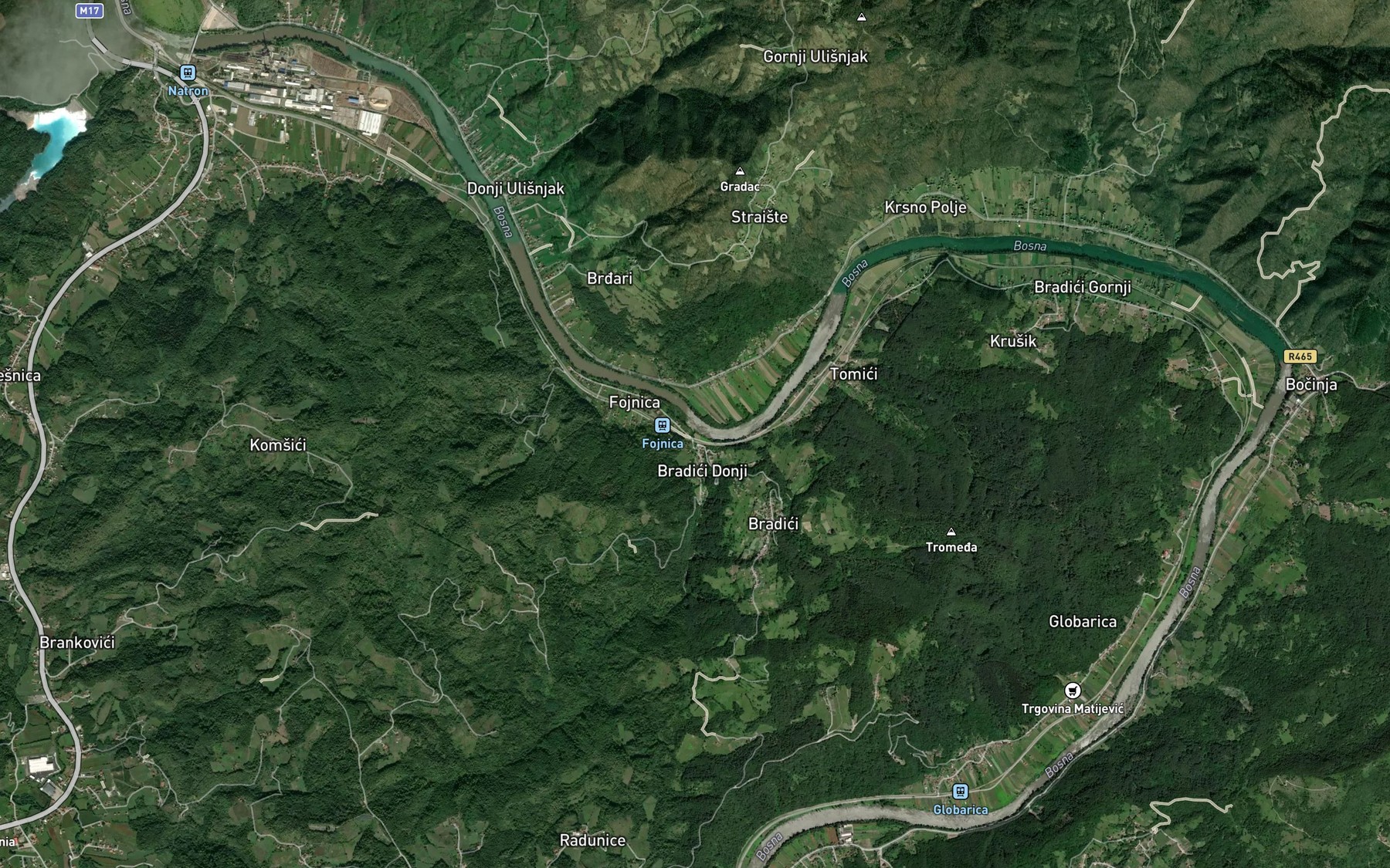Satellite map of the Fojnica