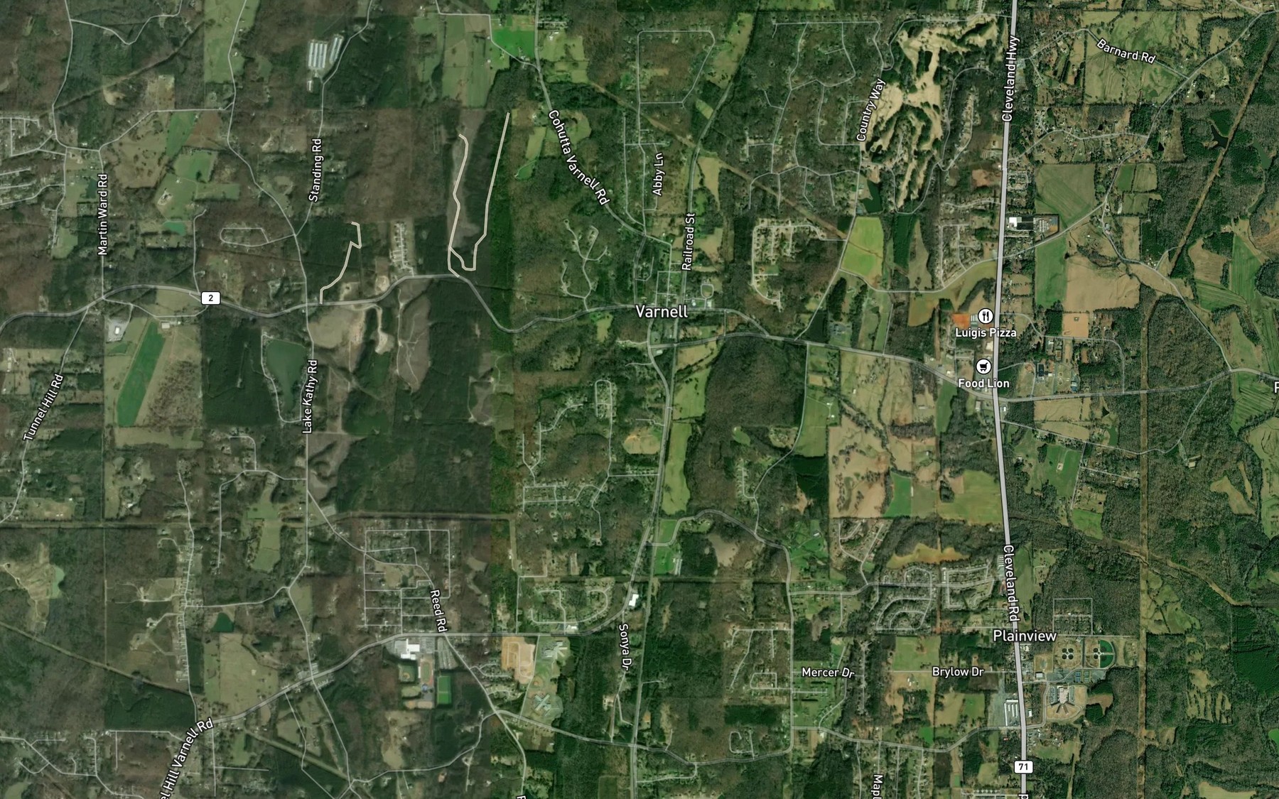 Satellite map of the Huckleberry Pond
