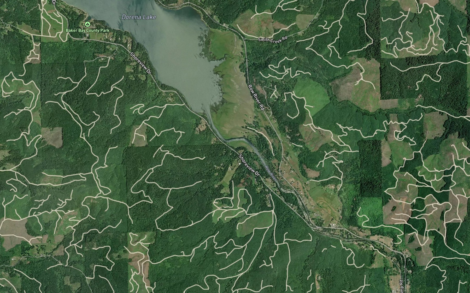 Satellite map of the Vaughn Creek