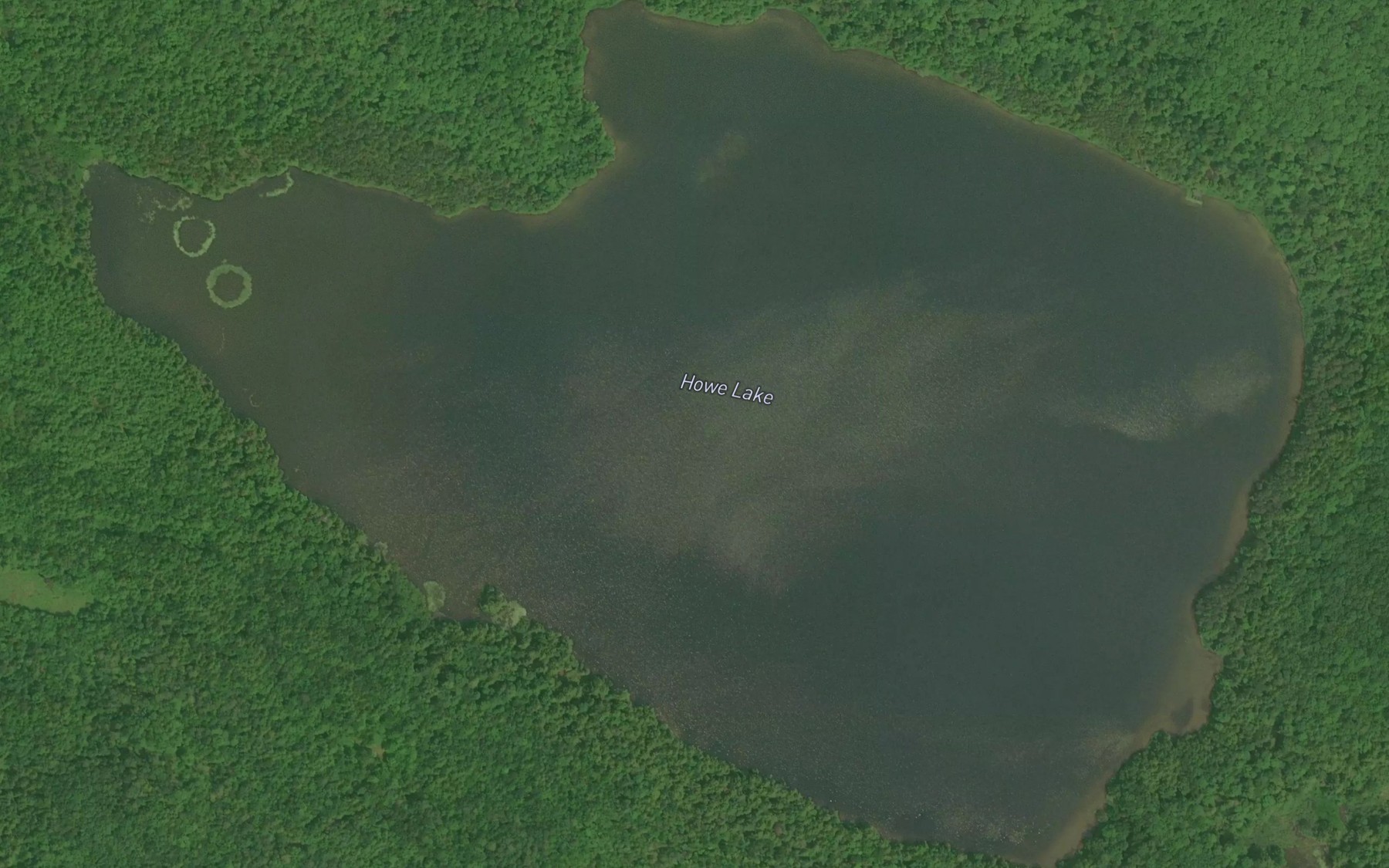 Satellite map of the Howe Lake